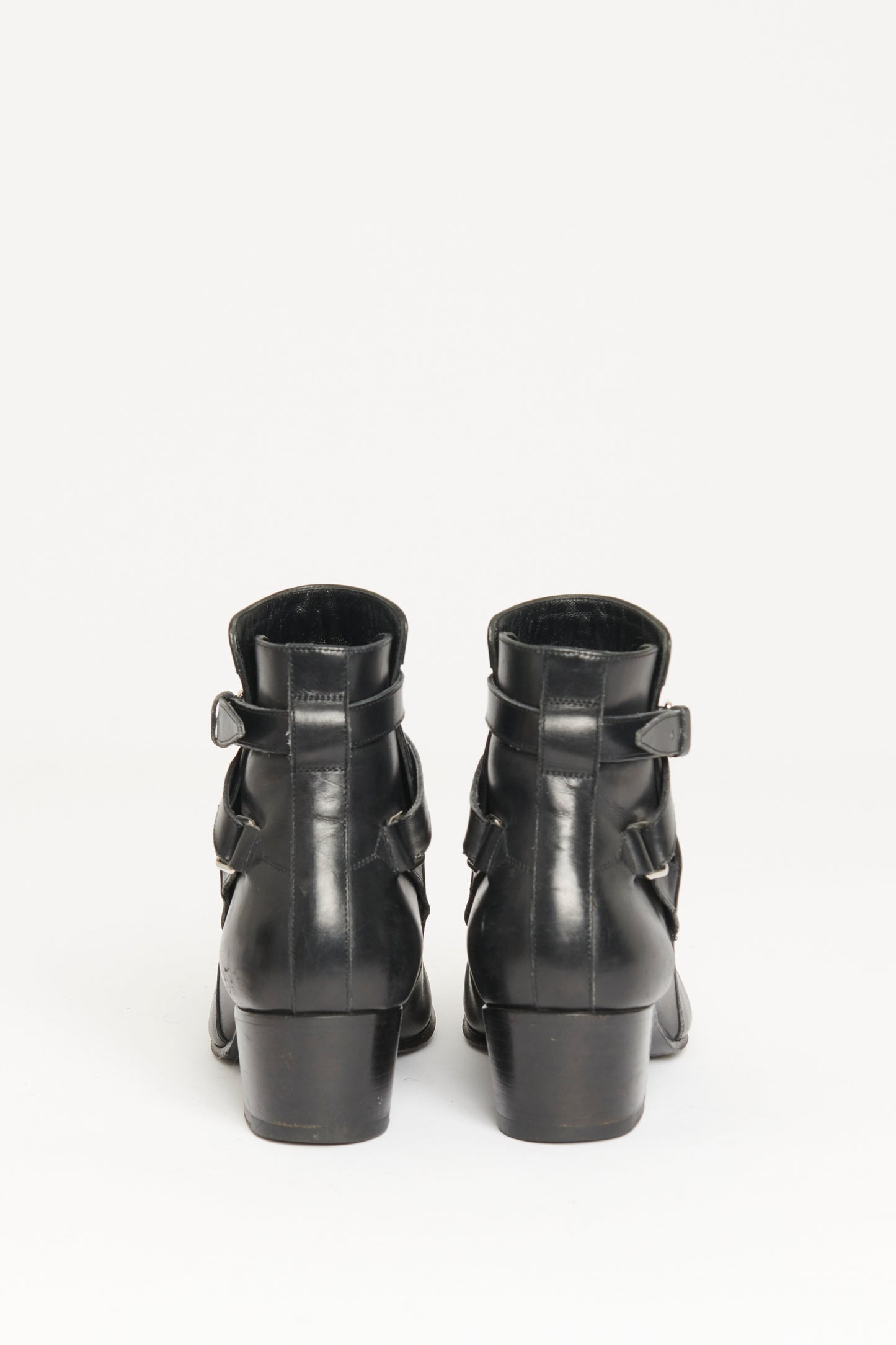 Black Leather Preowned Blake Ankle Boots