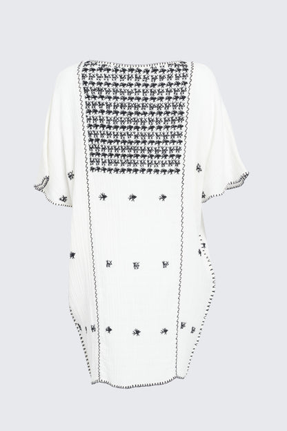 White Luna Embroidered Mini Dress