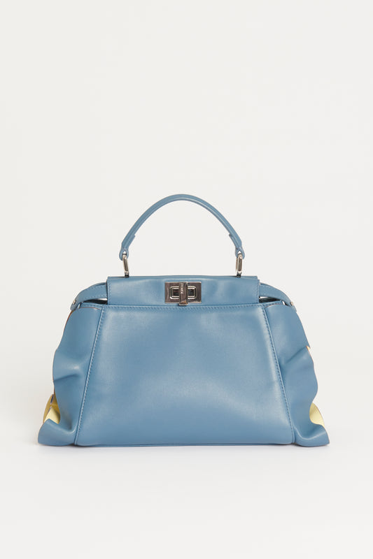 Blue Leather Preowned Mini Wave Peekaboo Bag