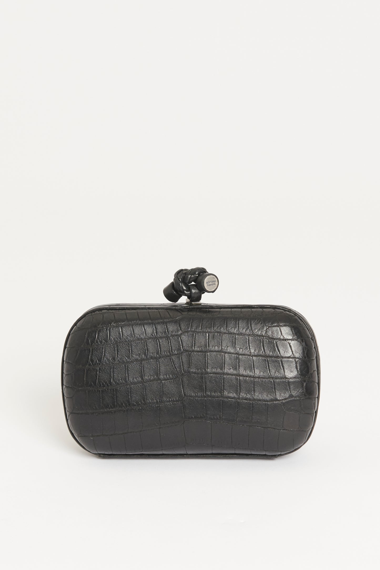 Black Pochette Crocodile Preowned Clutch