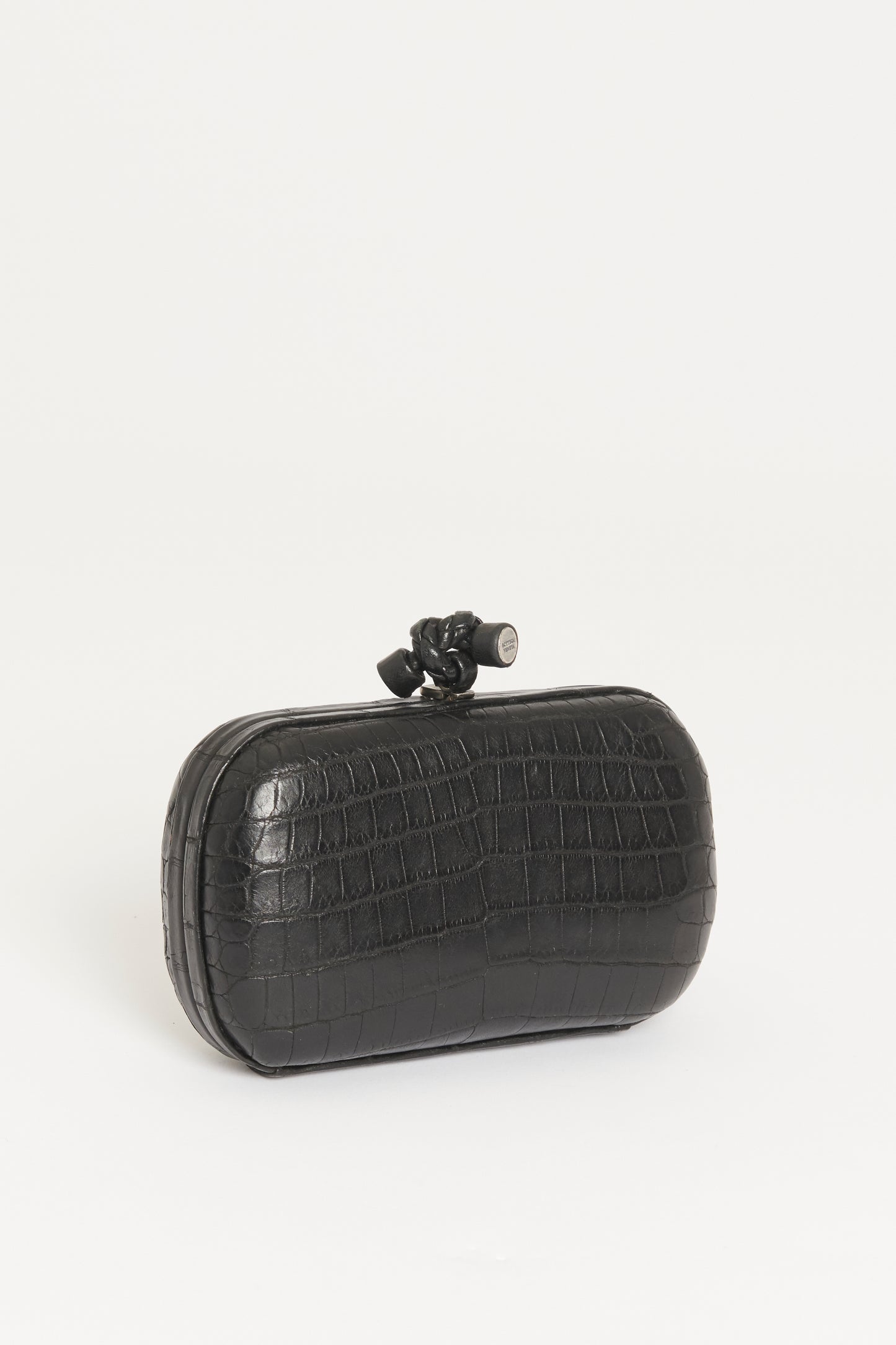 Black Pochette Crocodile Preowned Clutch