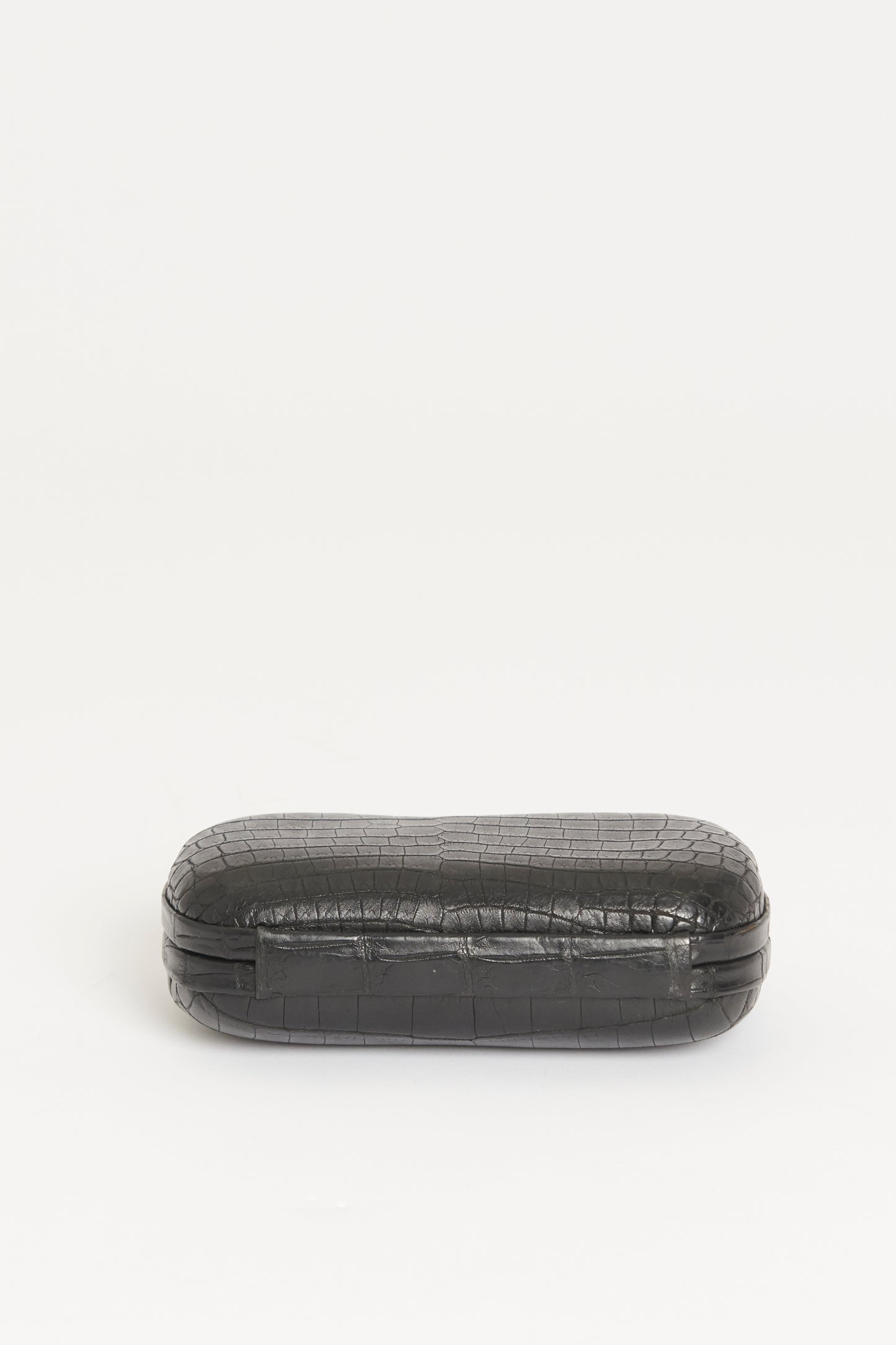 Black Pochette Crocodile Preowned Clutch