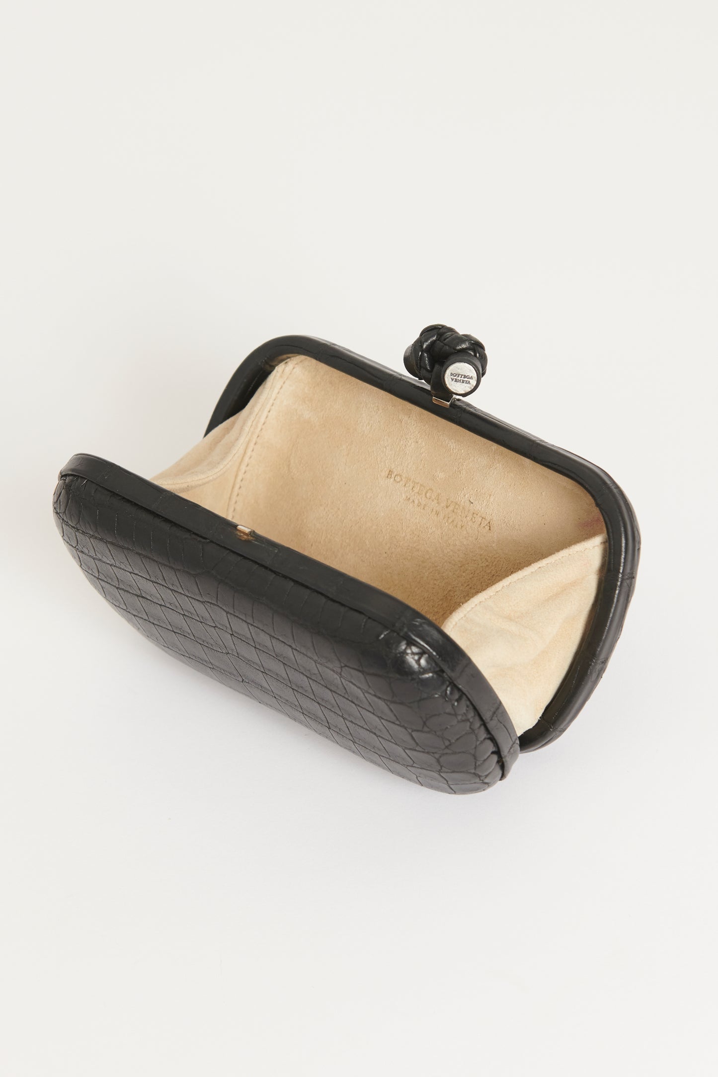 Black Pochette Crocodile Preowned Clutch