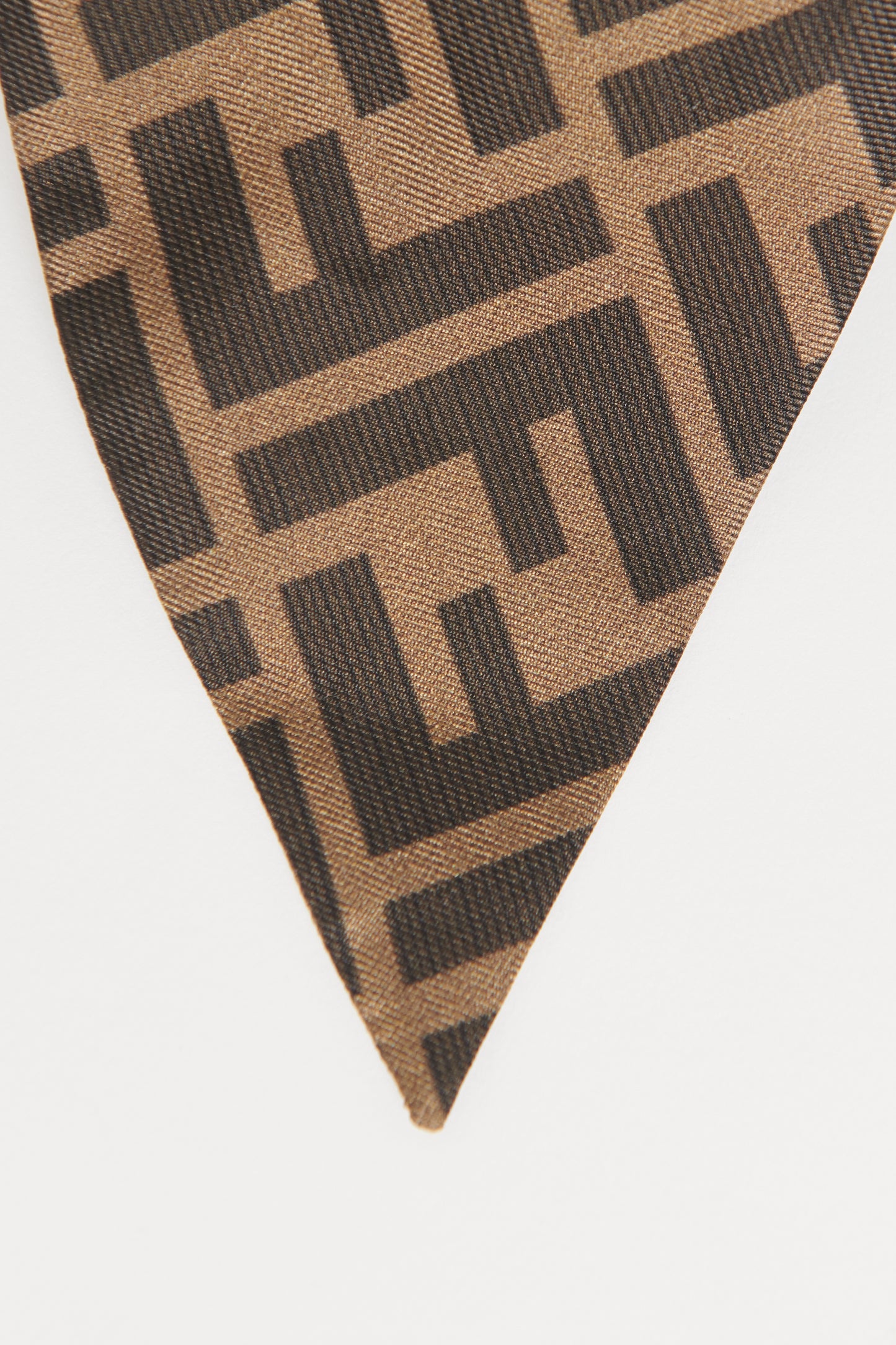 Brown Logo Preowned Silk Bow Fastener