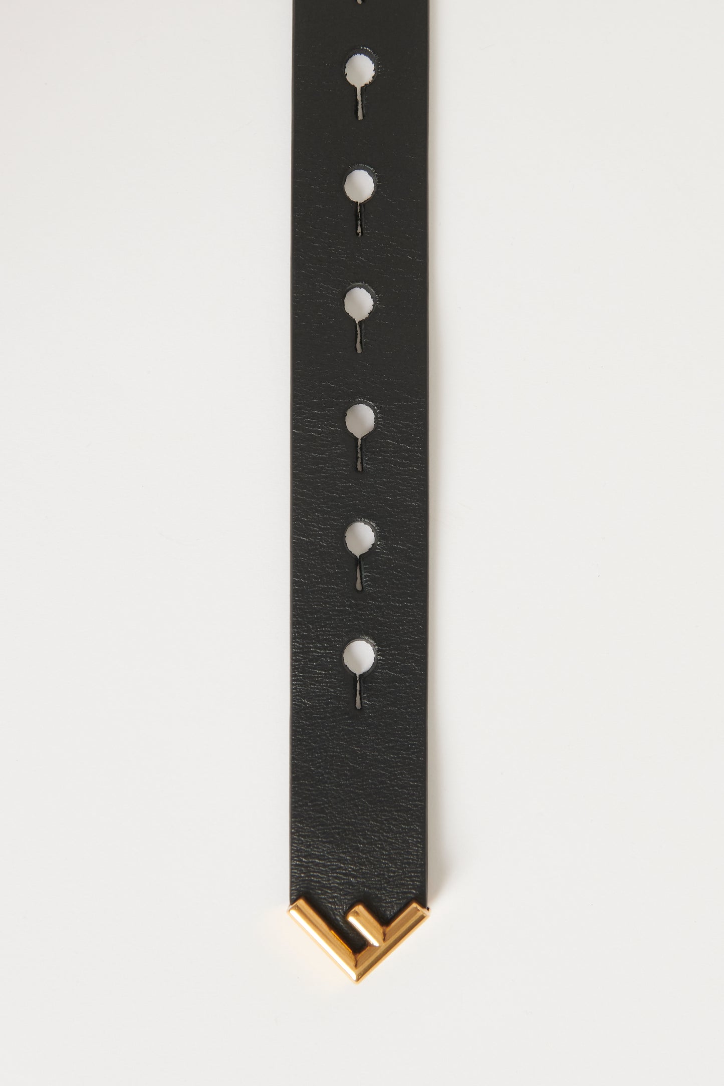 Black Preowned Belt With Antique Gold Hardware