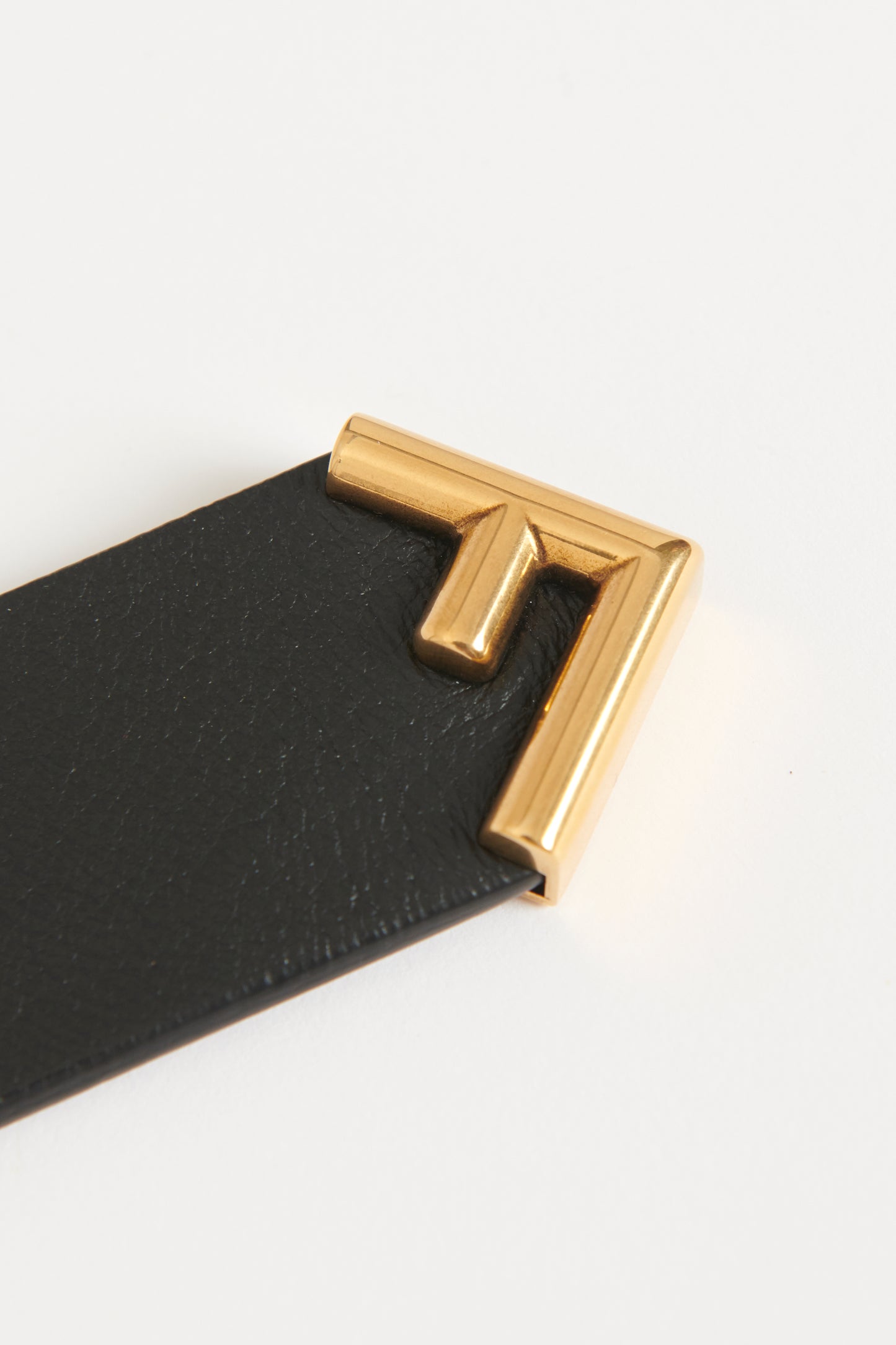 Black Preowned Belt With Antique Gold Hardware