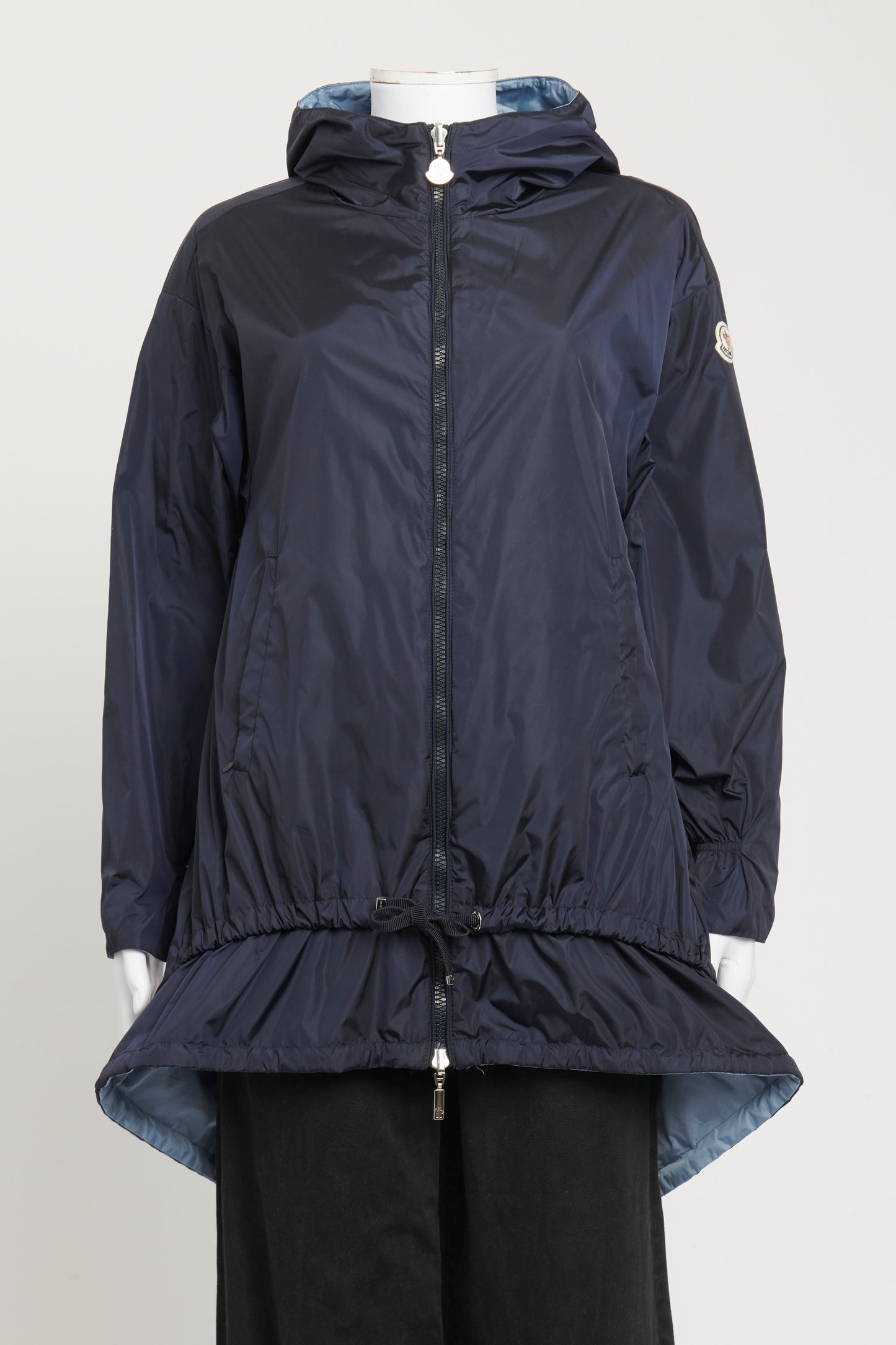 Blue Preowned Reversible Grouchy Hooded Coat