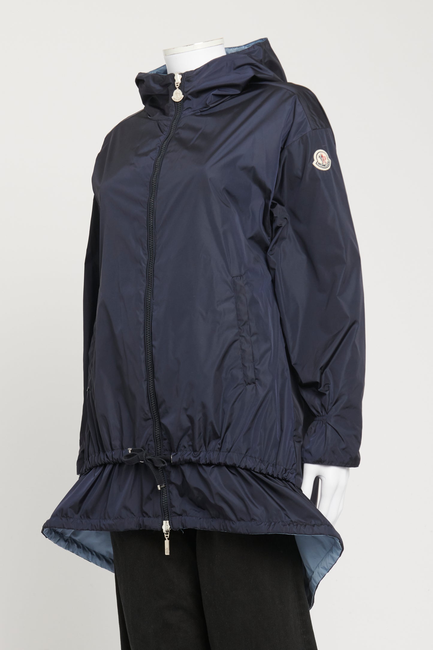 Blue Preowned Reversible Grouchy Hooded Coat
