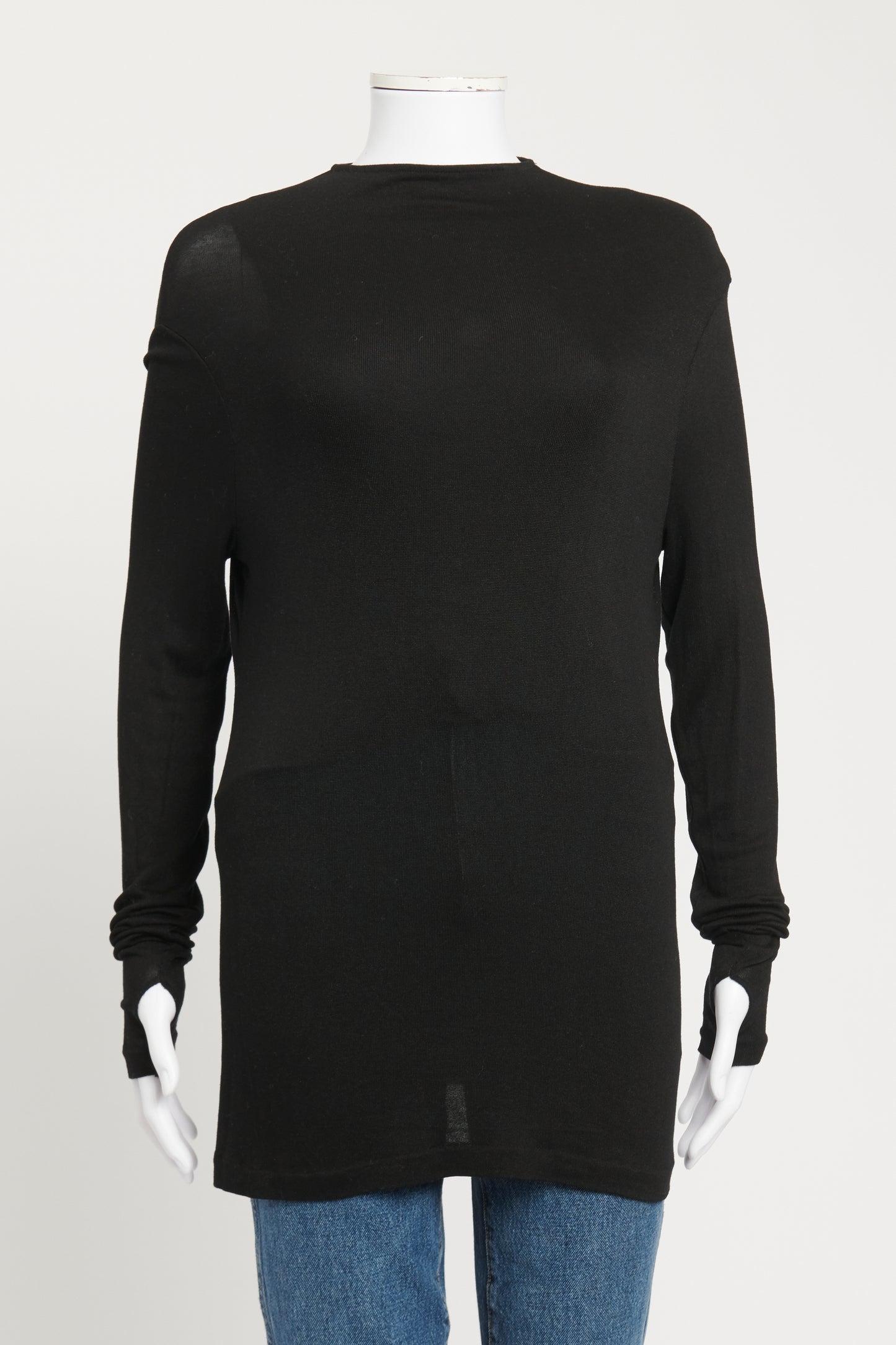 Black Preowned Long Sleeves Top