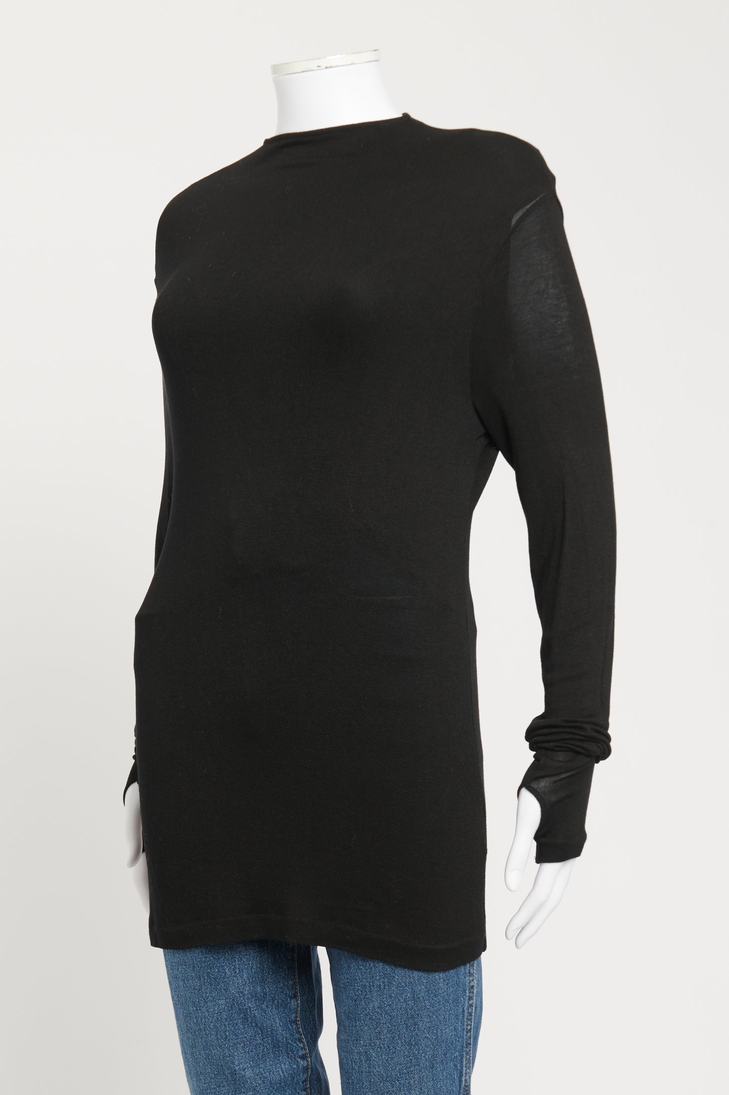 Black Preowned Long Sleeves Top