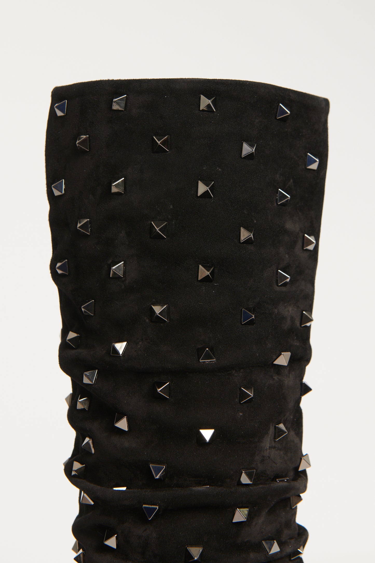 Black Suede Slouchy Rockstud Preowned Boots