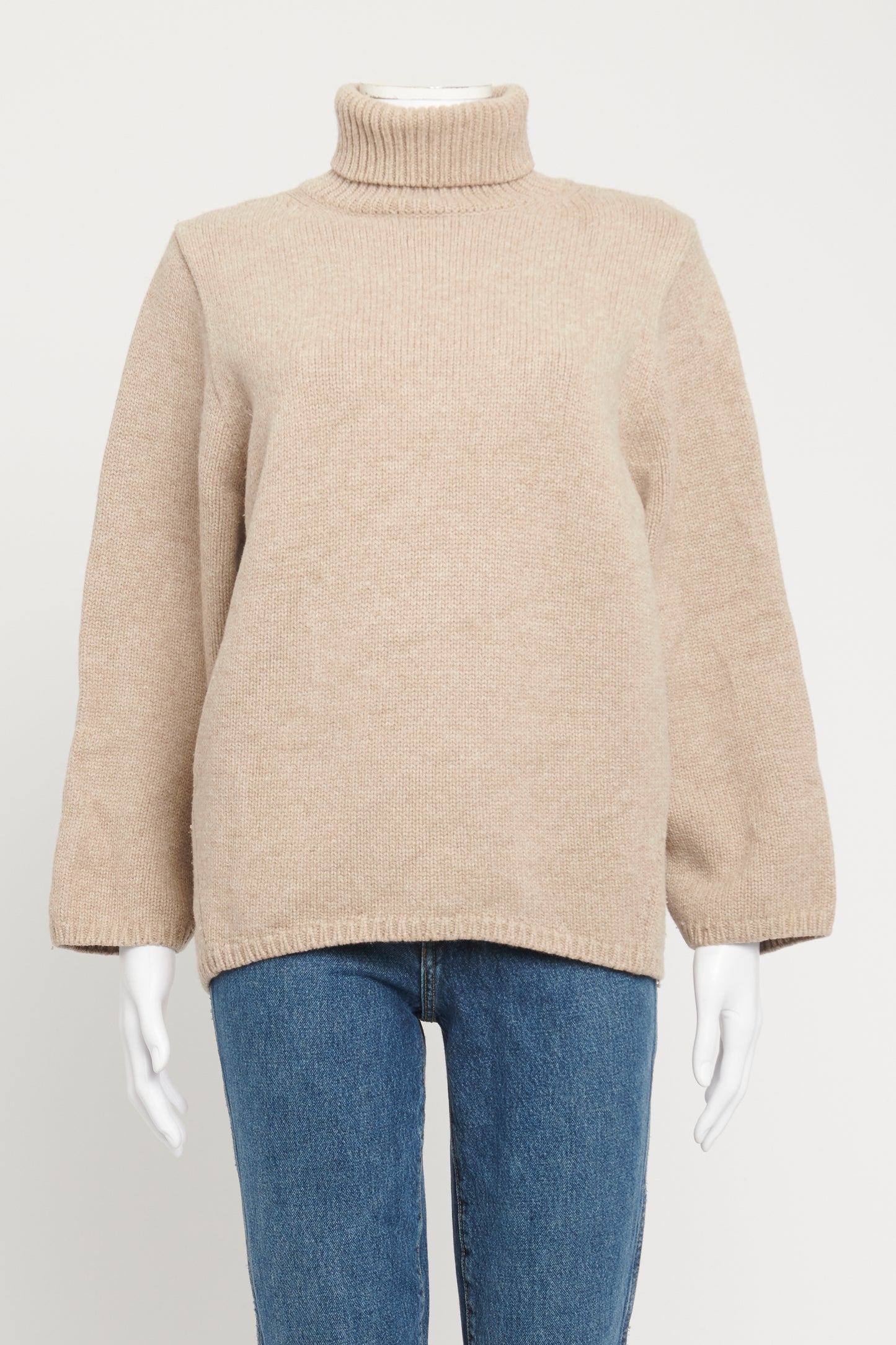 Light Brown Wool Blend Preowned Shaped Jumper