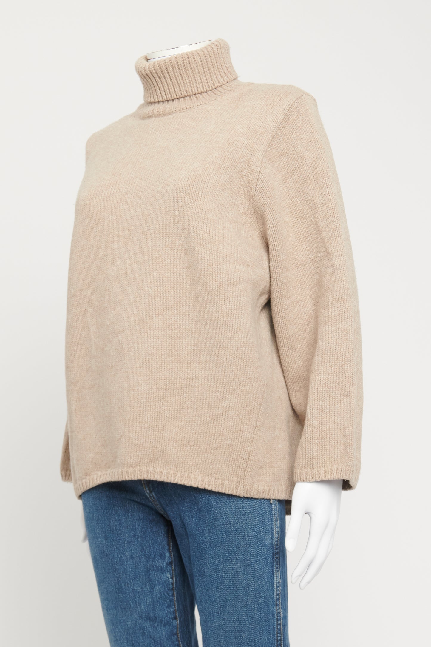 Light Brown Wool Blend Preowned Shaped Jumper
