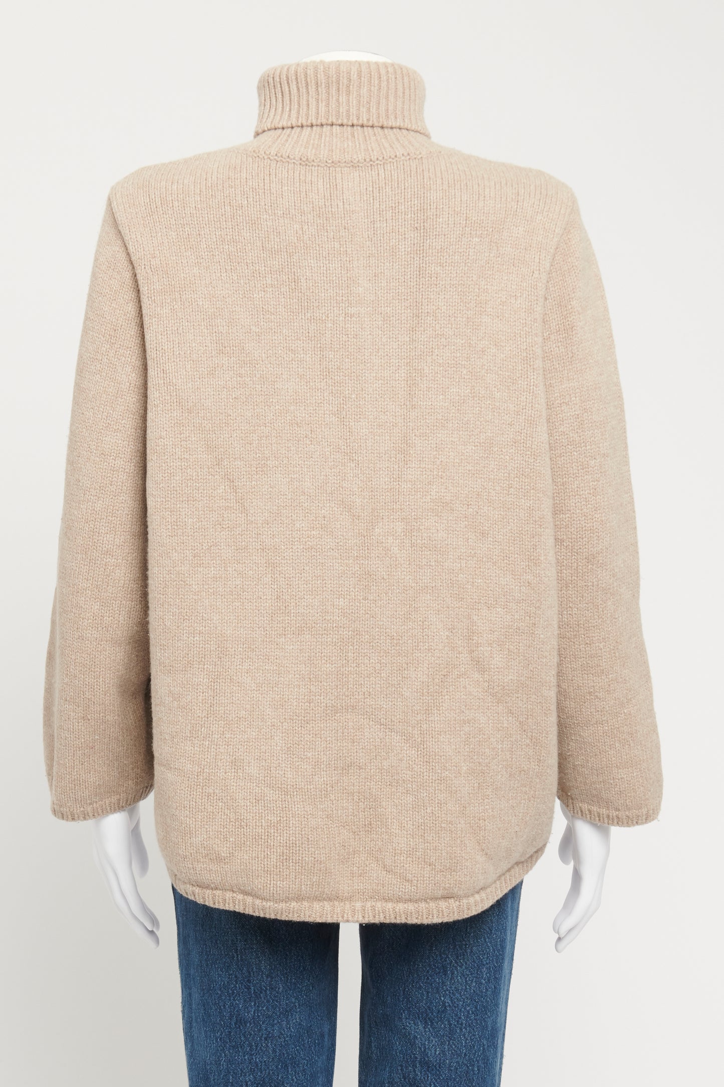 Light Brown Wool Blend Preowned Shaped Jumper