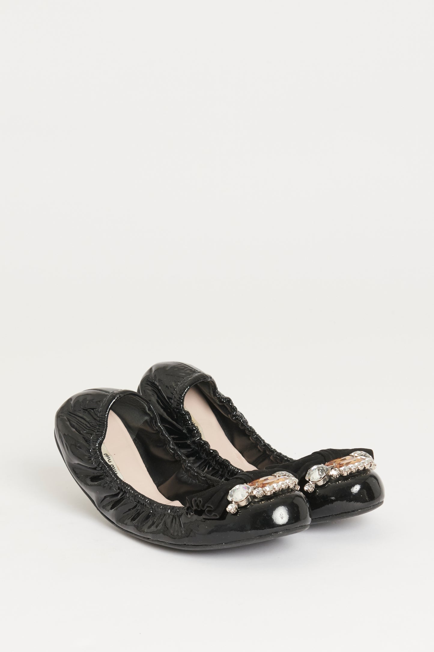 Black Patent Preowned Foldable Ballet Flats