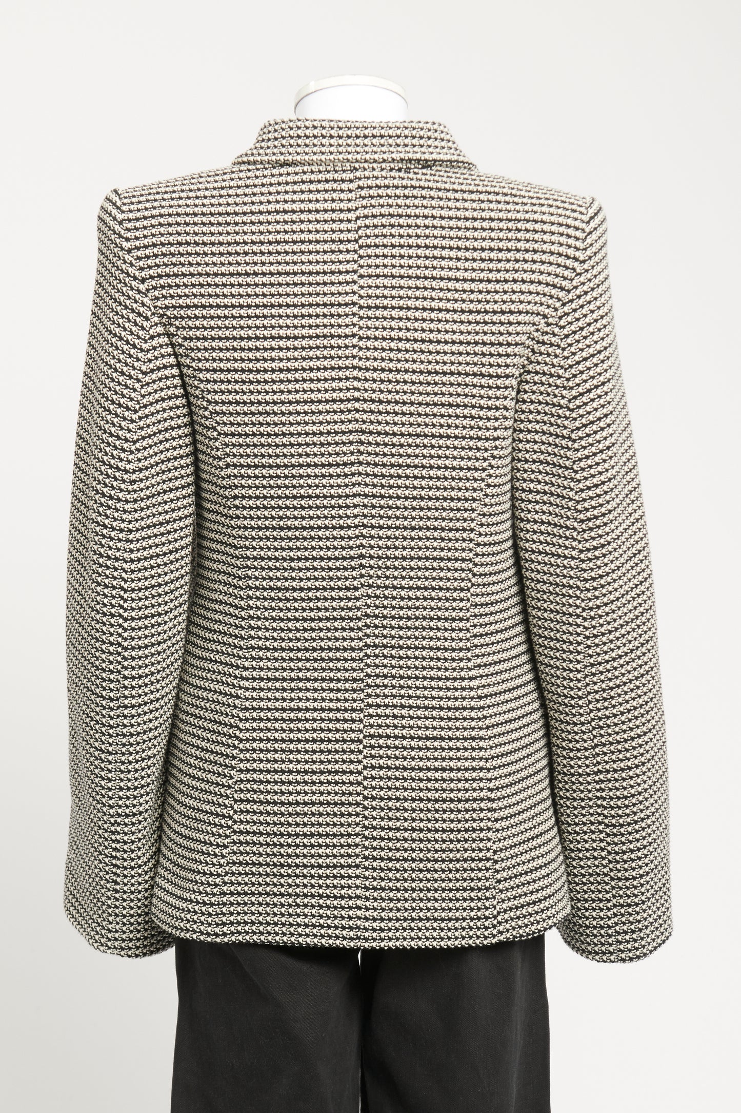 Black And White Preowned Knitted Oversize Blazer