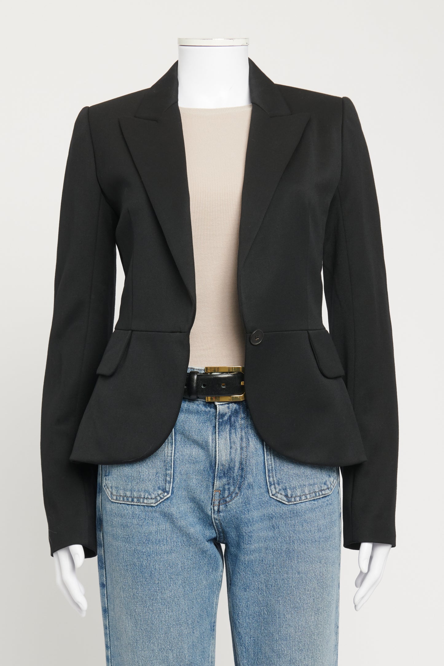 Black Preowned Cropped Blazer