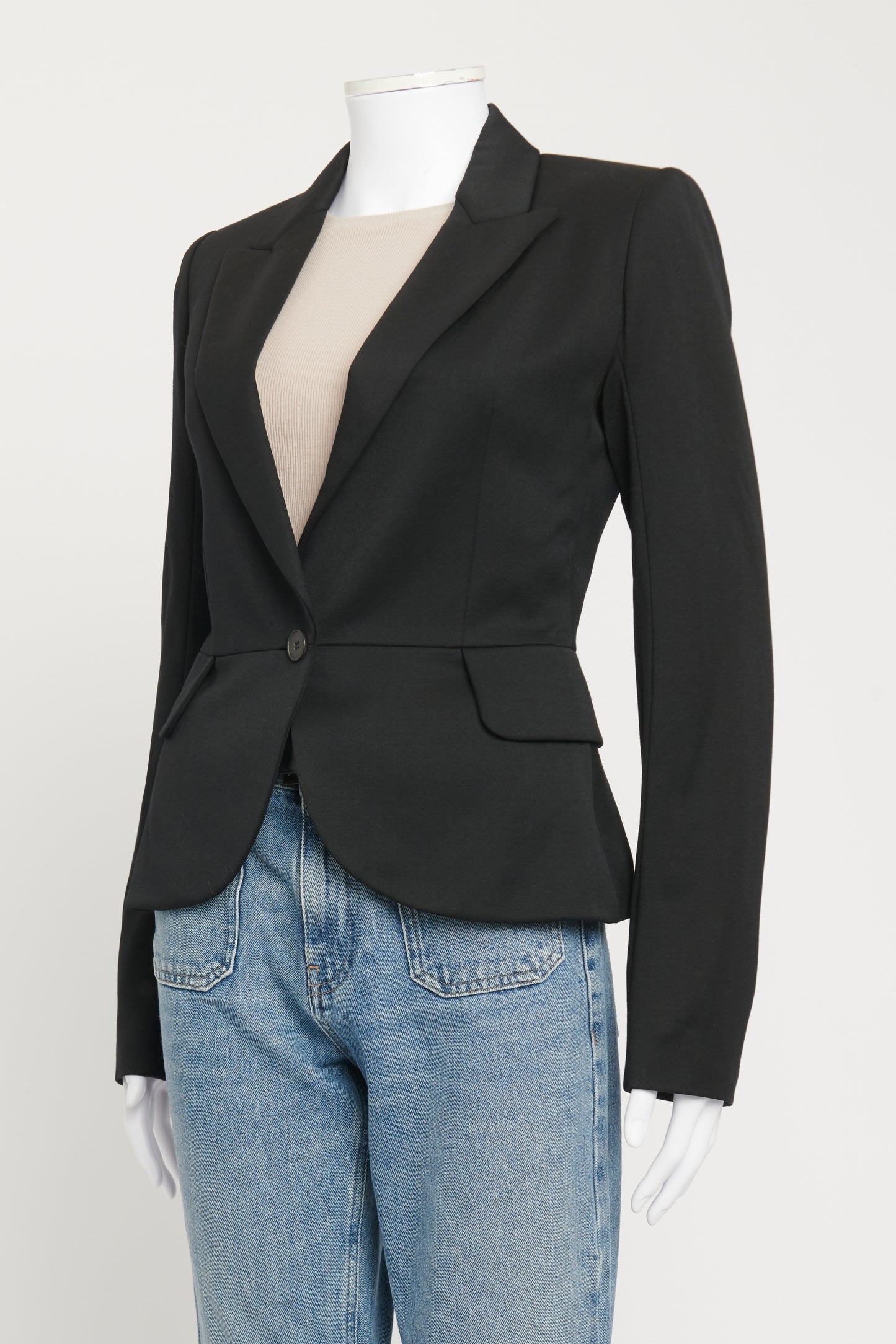 Black Preowned Cropped Blazer