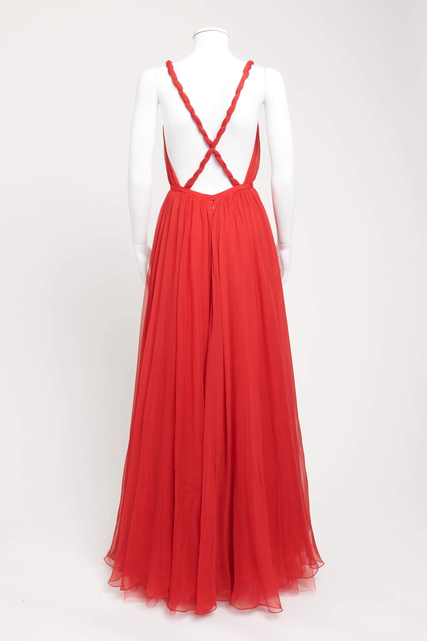 2017 Red Silk Preowned Dior Gown