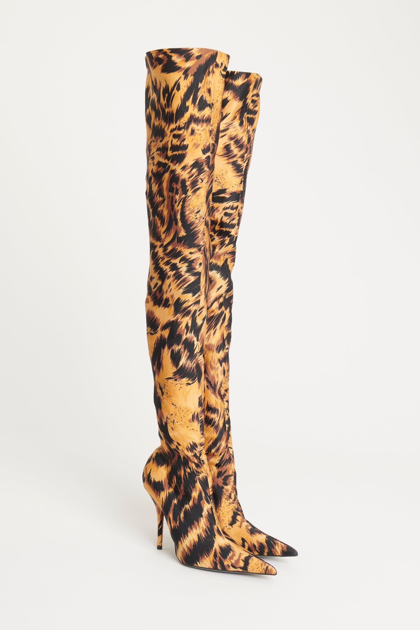 Animal Print Preowned Knife Over The Knee Boots