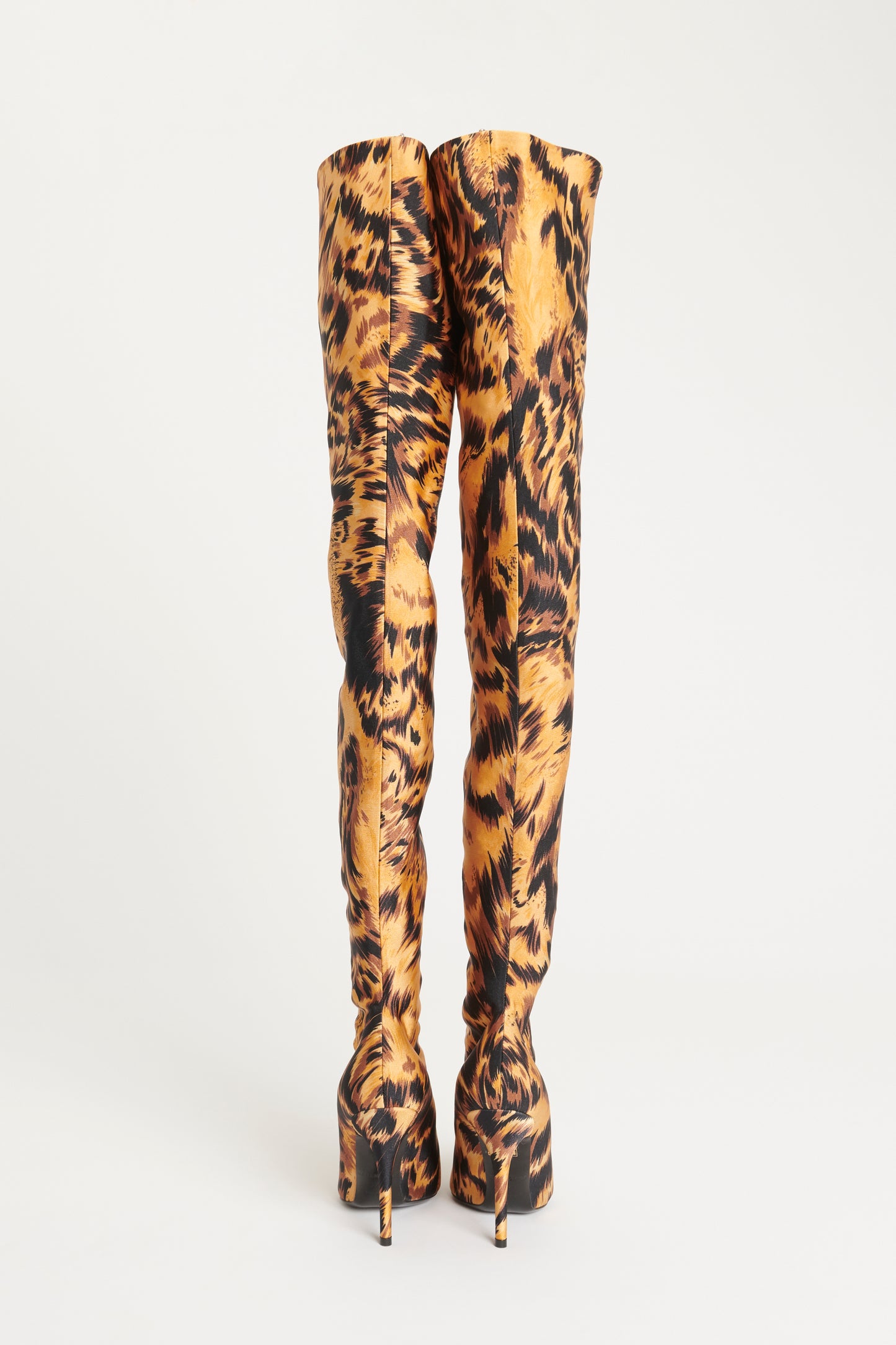 Animal Print Preowned Knife Over The Knee Boots