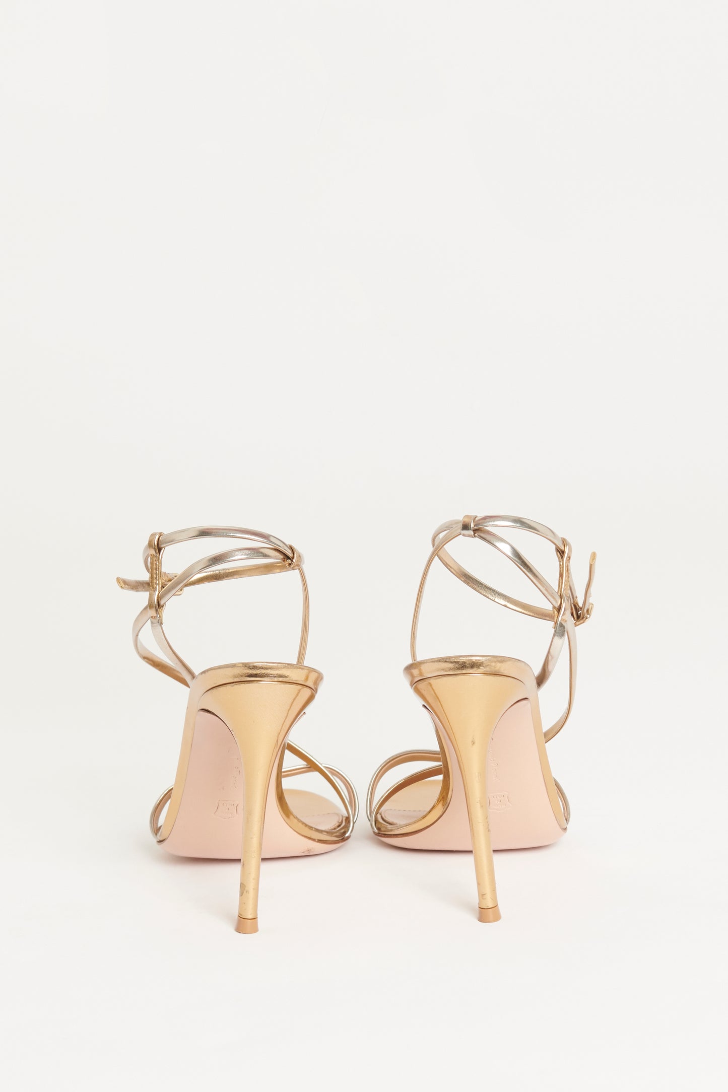 Light Gold Preowned Heeled Sandals