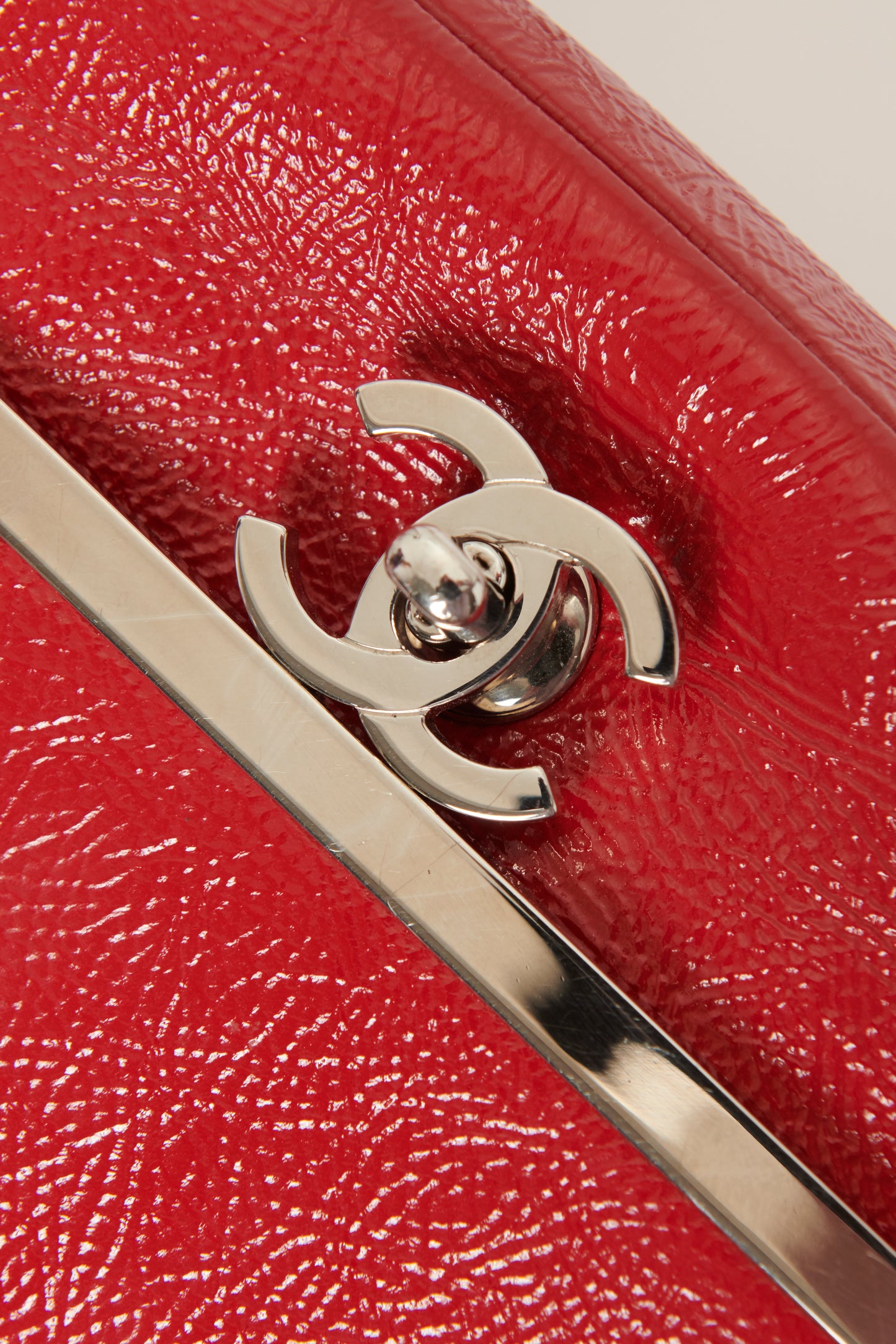 2006 Red Patent Aged Calfskin Preowned Flap Bag