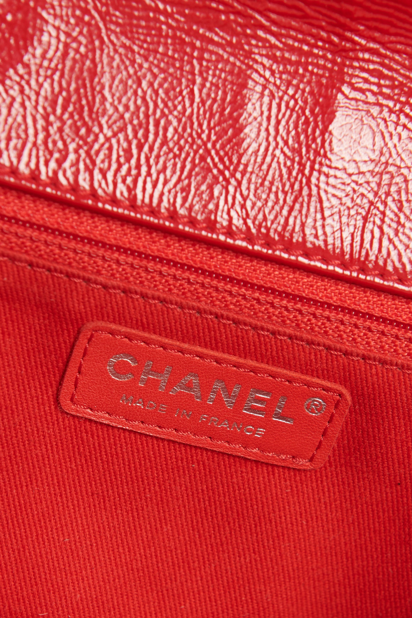 2006 Red Patent Aged Calfskin Preowned Flap Bag