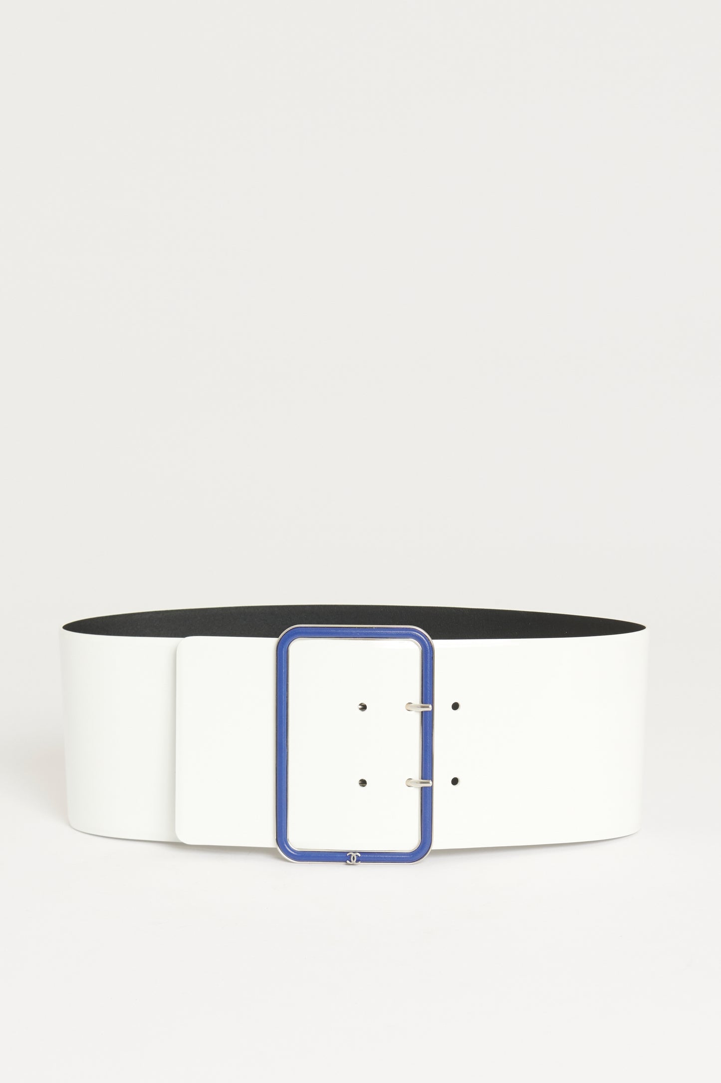 2019 White Patent preowned Wide Belt