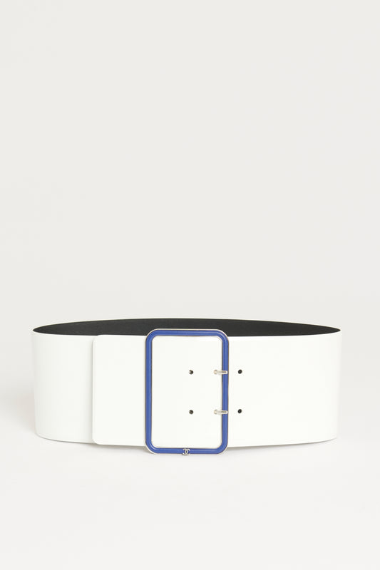 2019 White Patent preowned Wide Belt