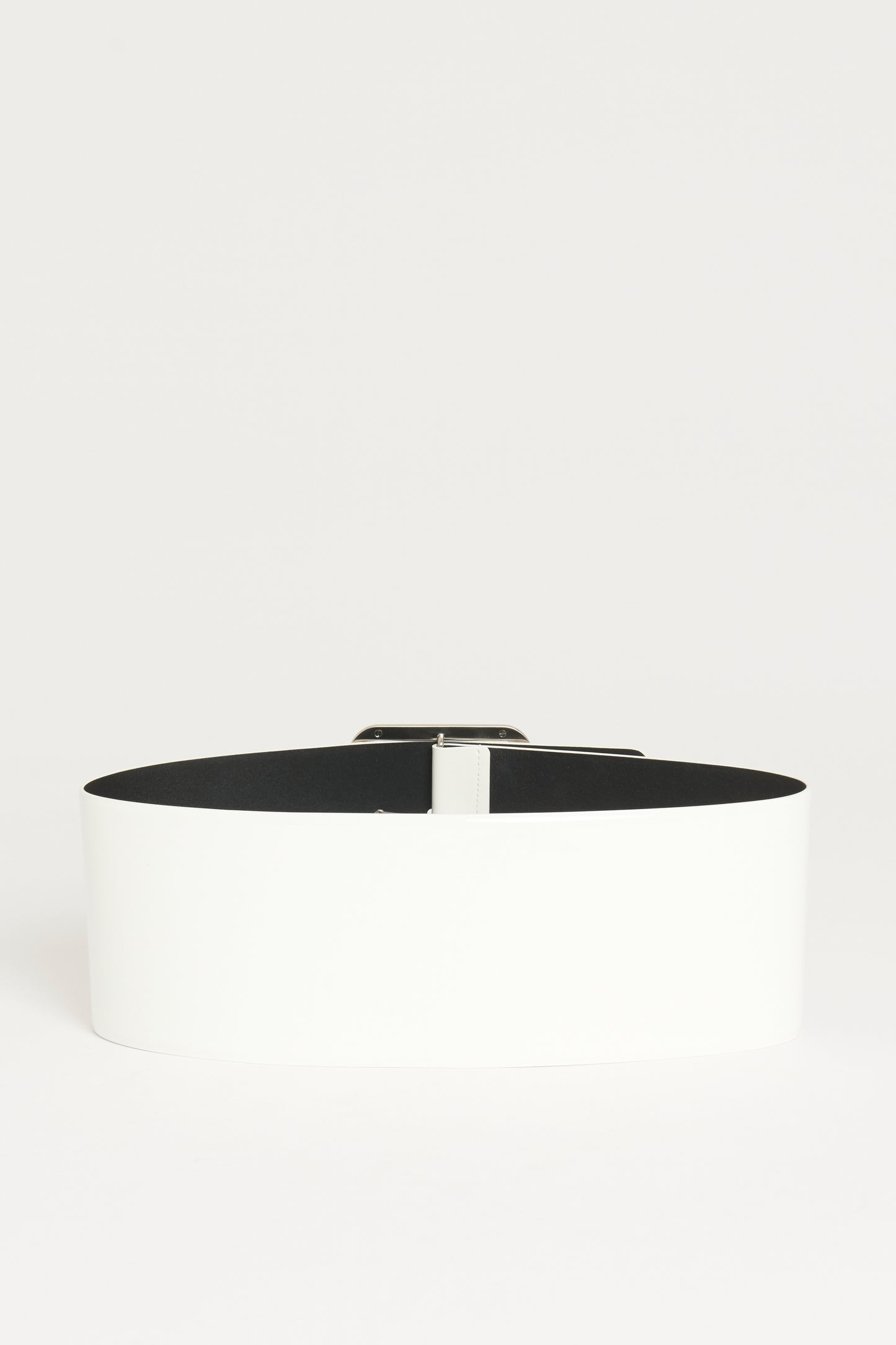 2019 White Patent preowned Wide Belt