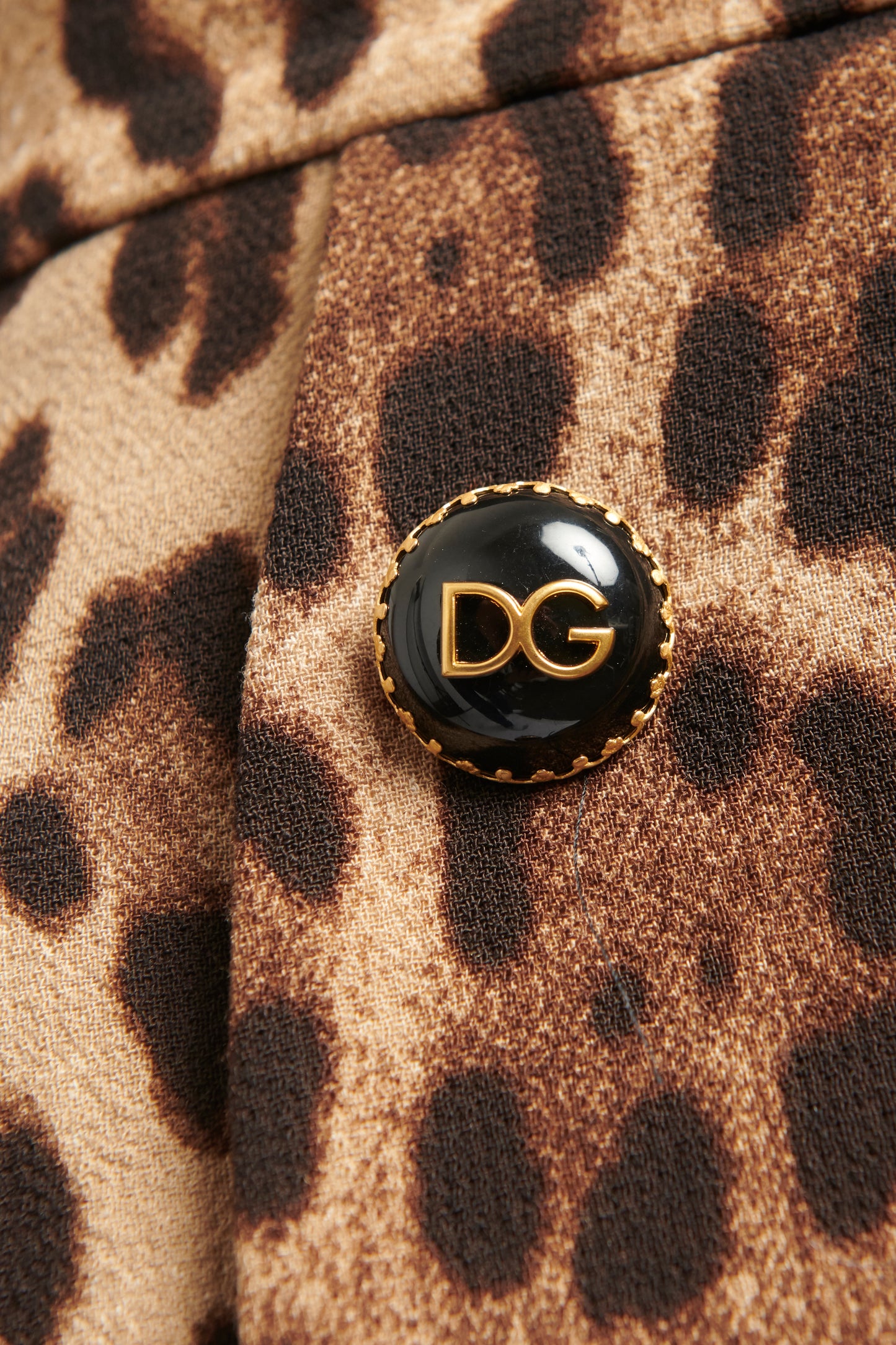Leopard Print Wool Preowned Mini Skirt