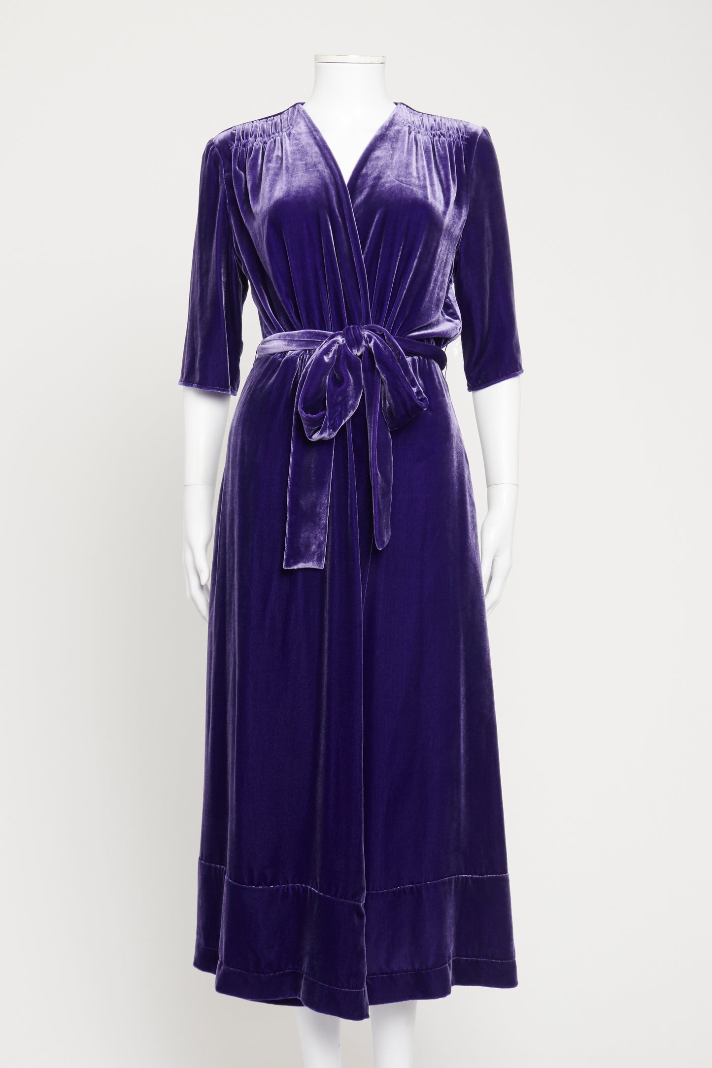 Violet Velvet Wrap Front Preowned Dress