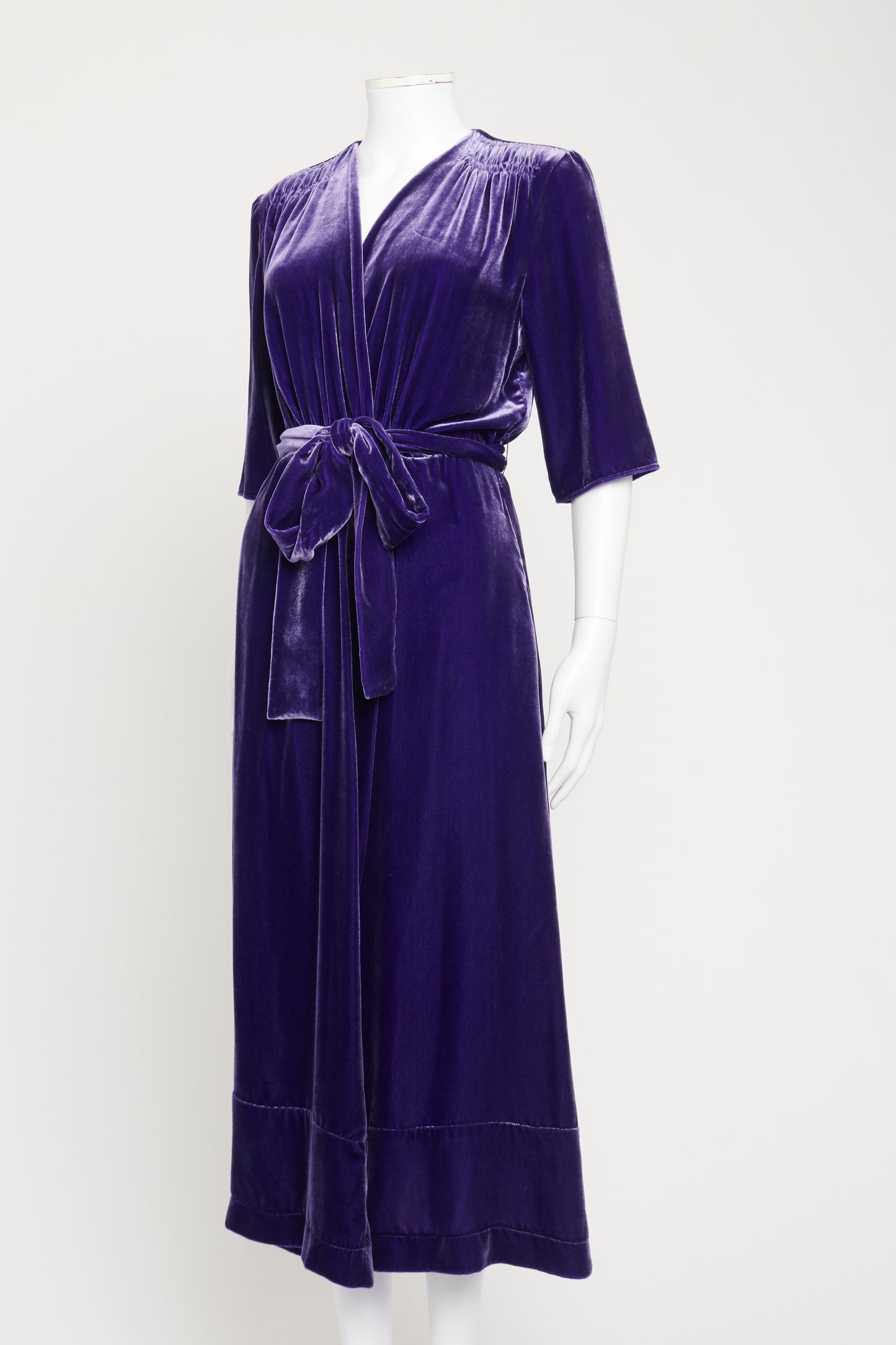 Violet Velvet Wrap Front Preowned Dress