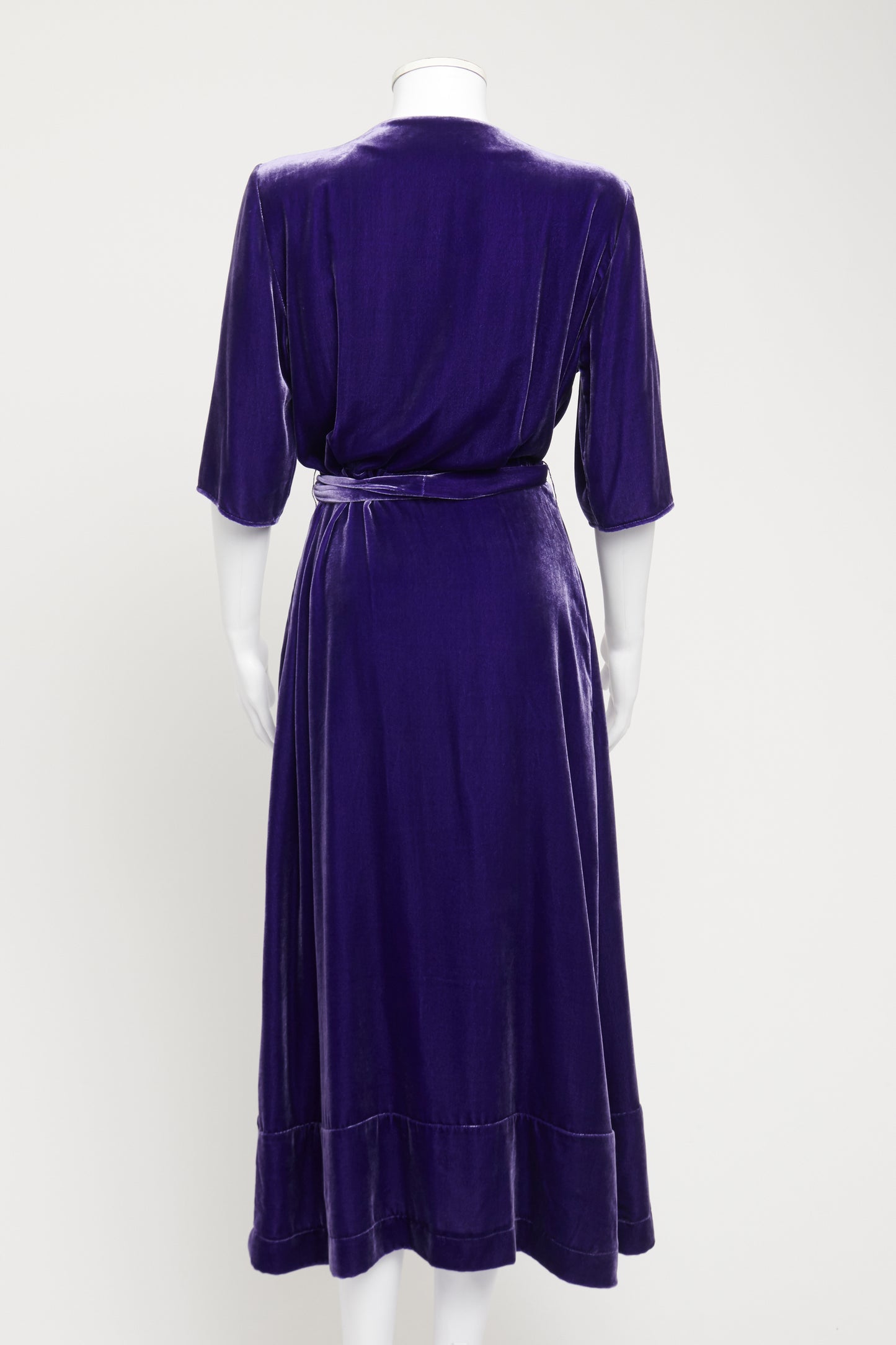 Violet Velvet Wrap Front Preowned Dress
