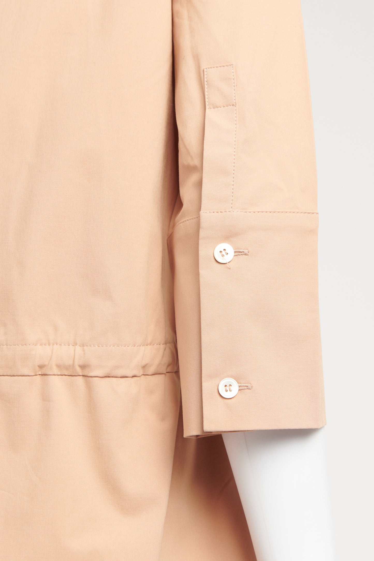 Nude Cotton V-Neck Preowned Midi Dress