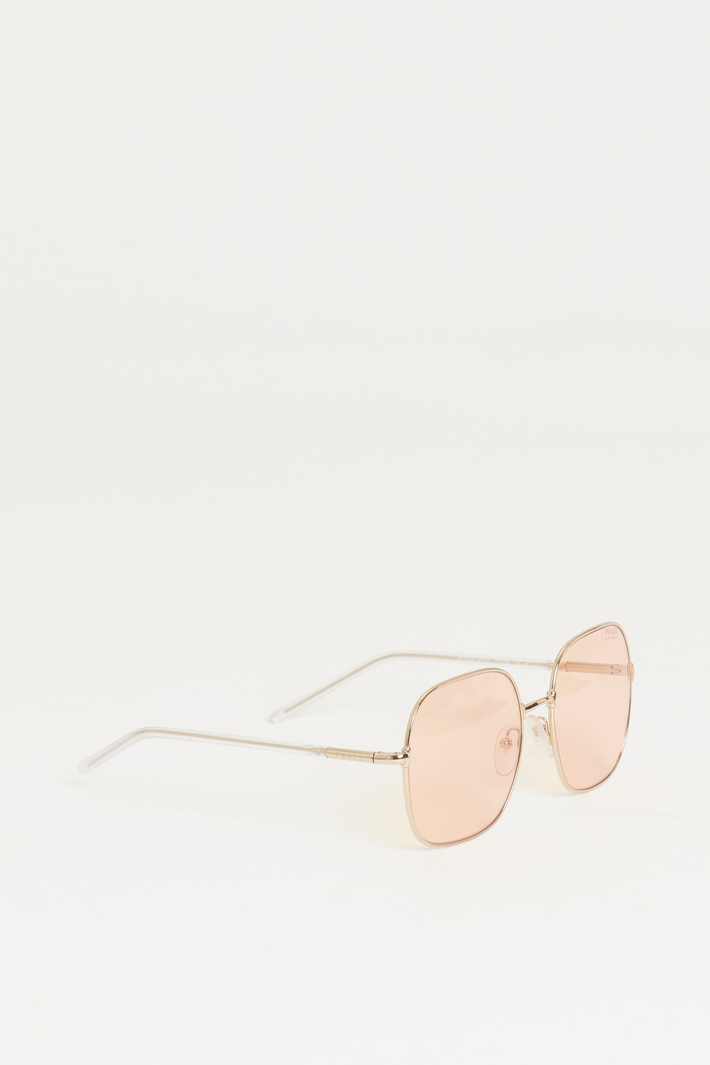 Pale Gold Metal Preowned Decode Square Sunglasses