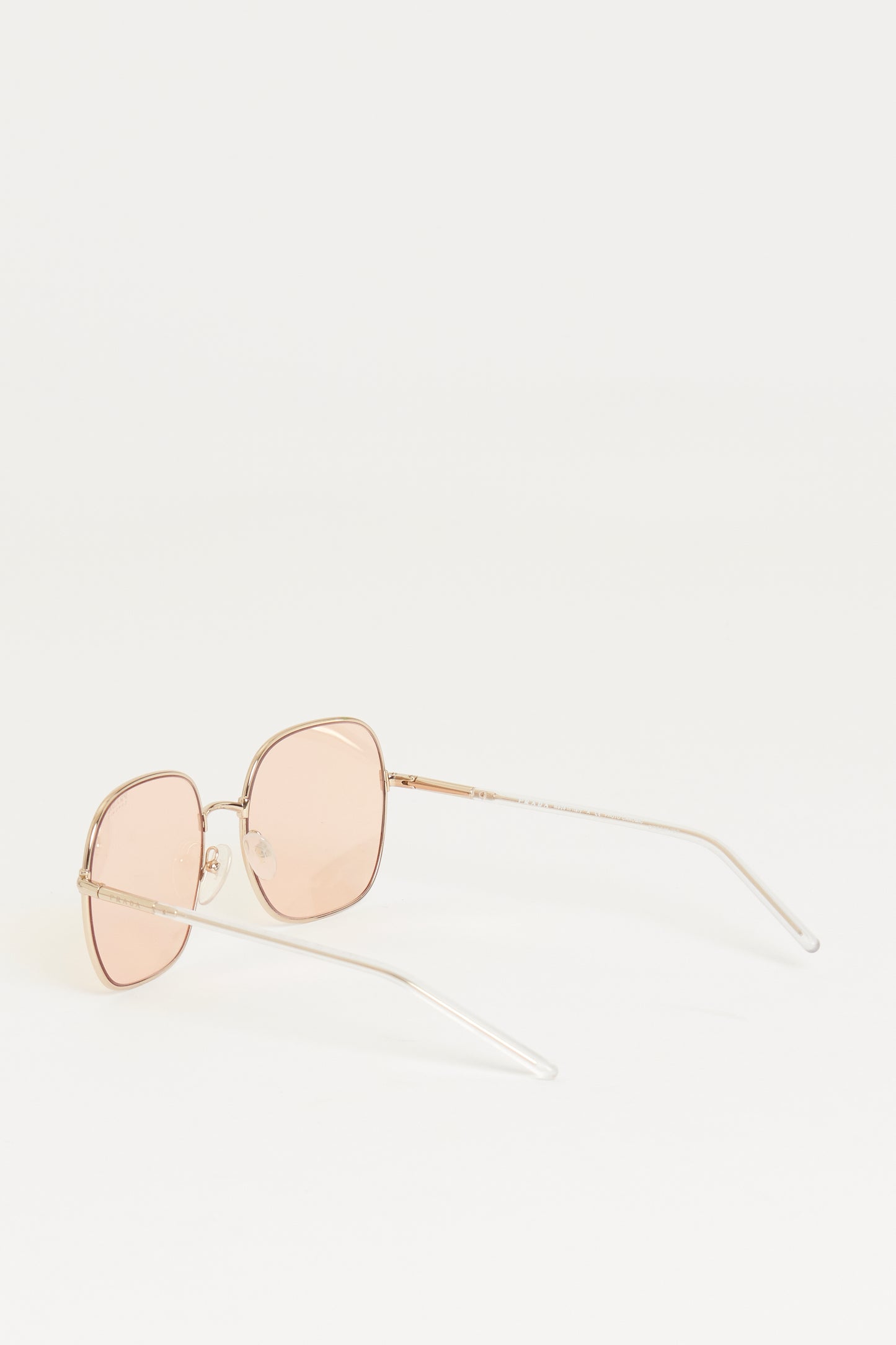 Pale Gold Metal Preowned Decode Square Sunglasses