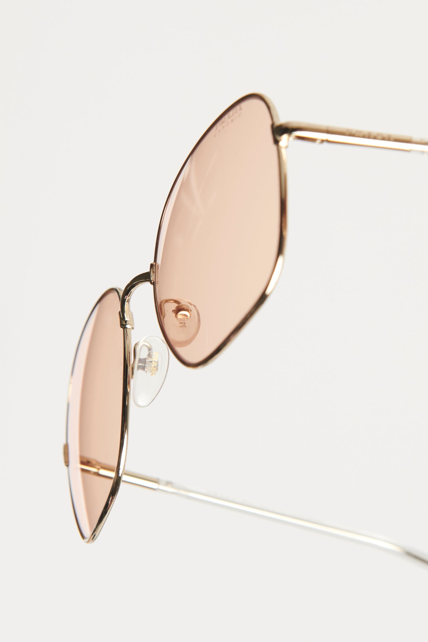 Pale Gold Metal Preowned Decode Square Sunglasses