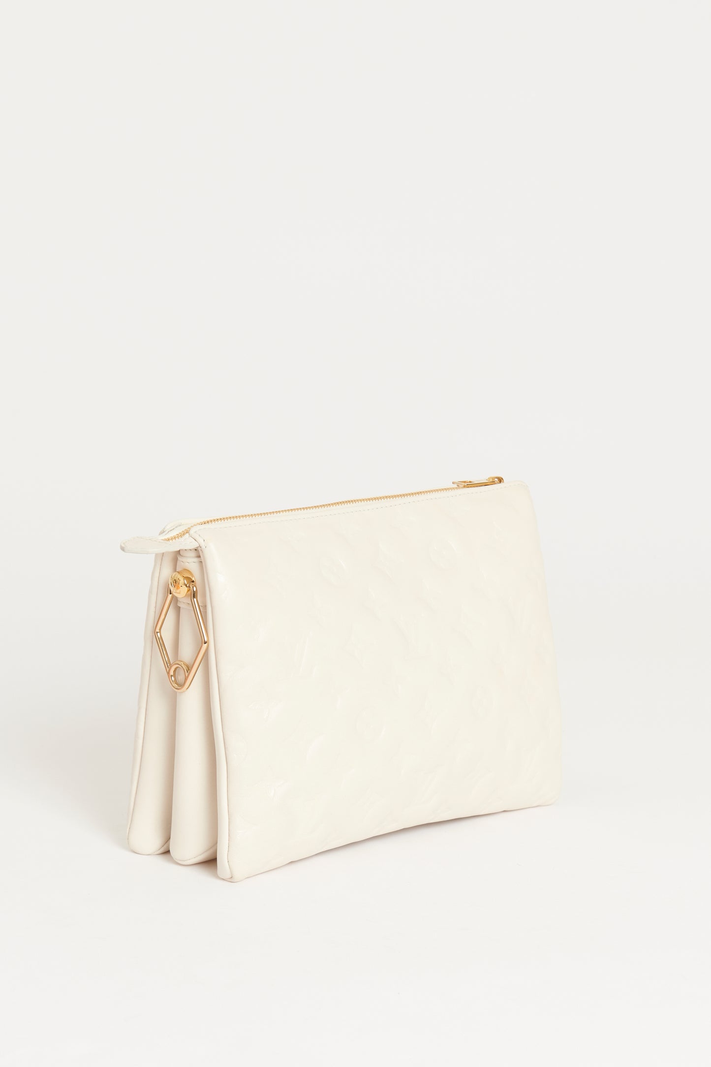 Cream Leather Preowned Coussin PM Bag