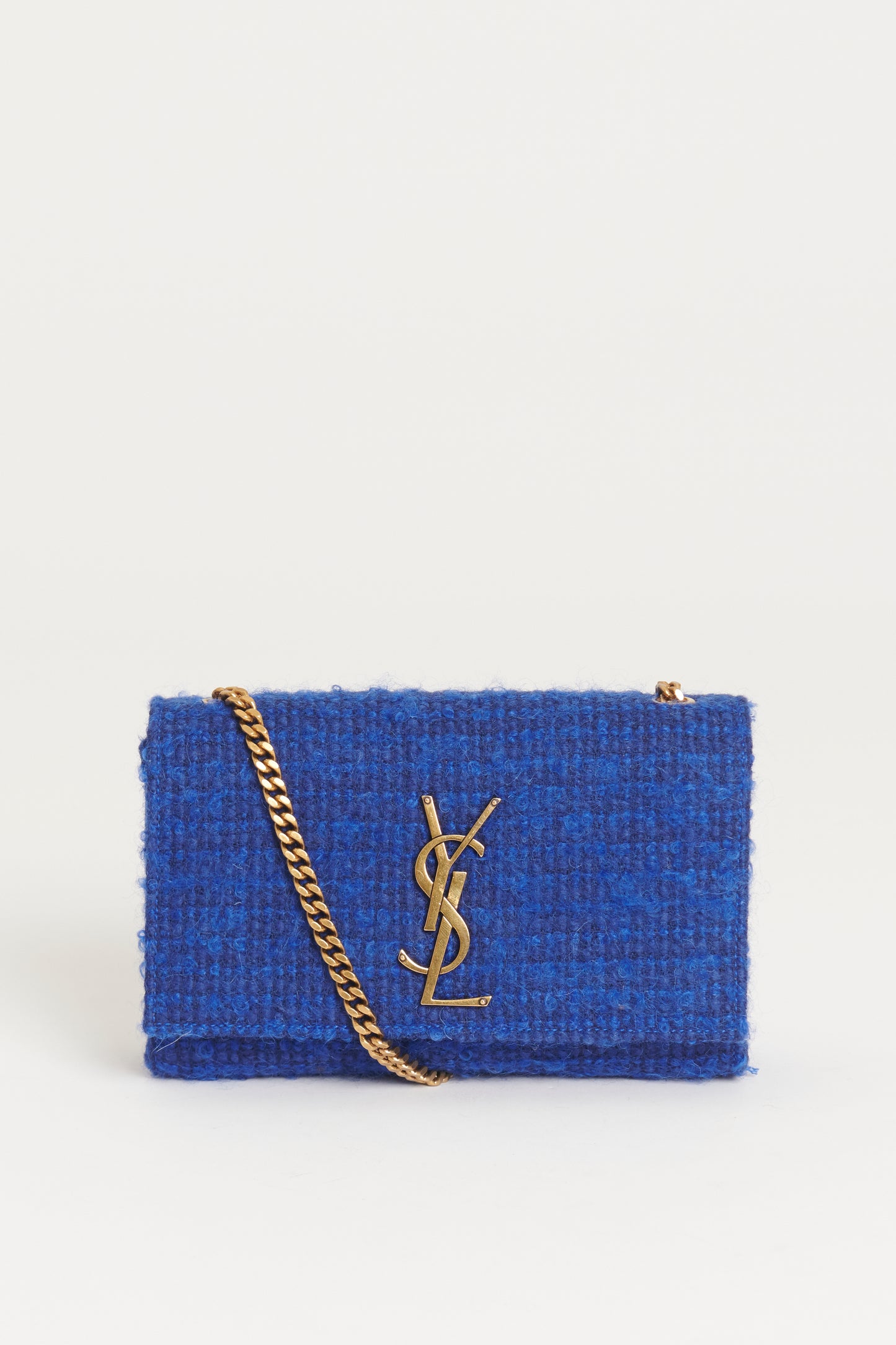 2021 Indigo Blue Tweed Preowned Kate Crossbody Bag