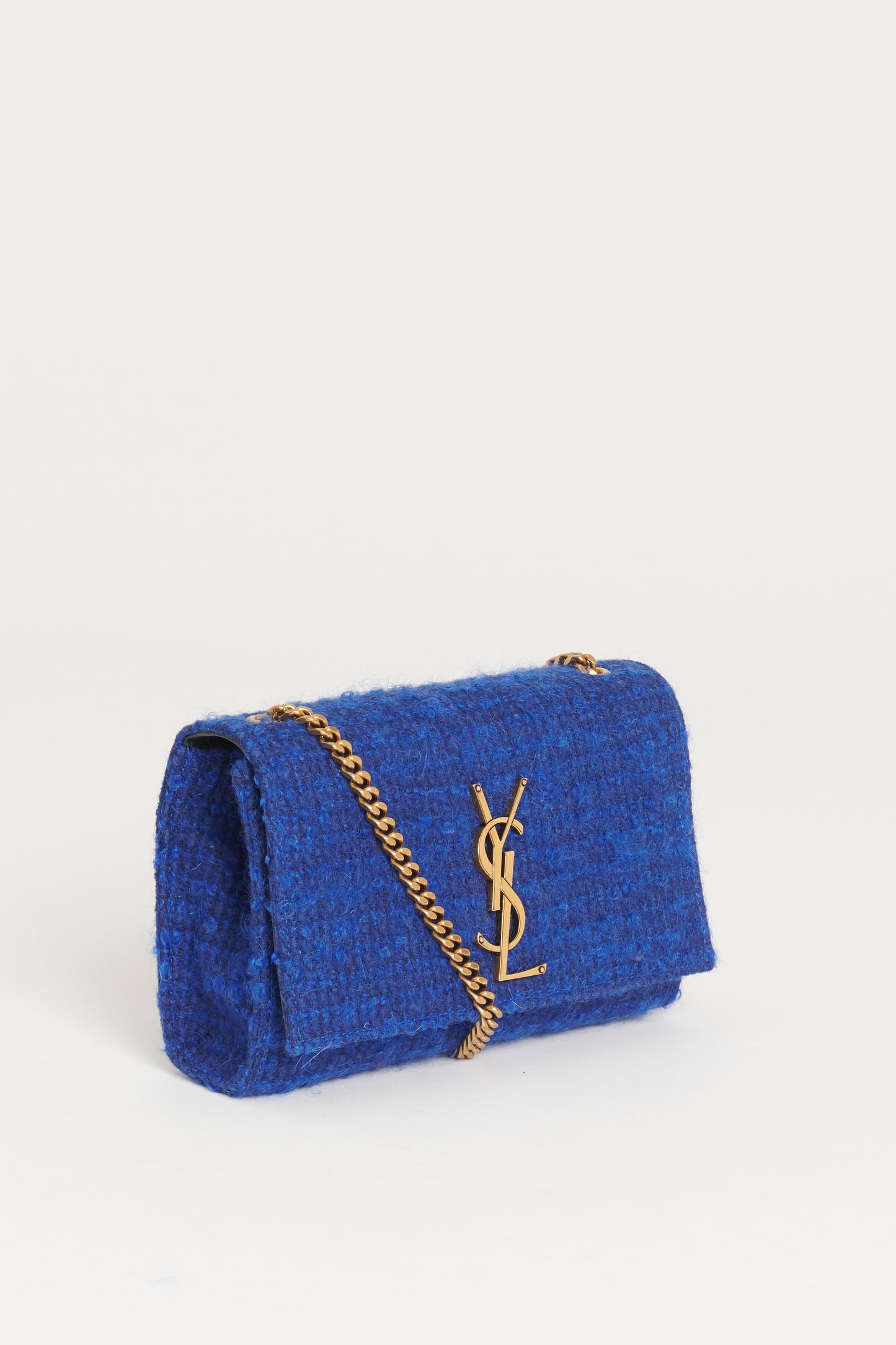 2021 Indigo Blue Tweed Preowned Kate Crossbody Bag