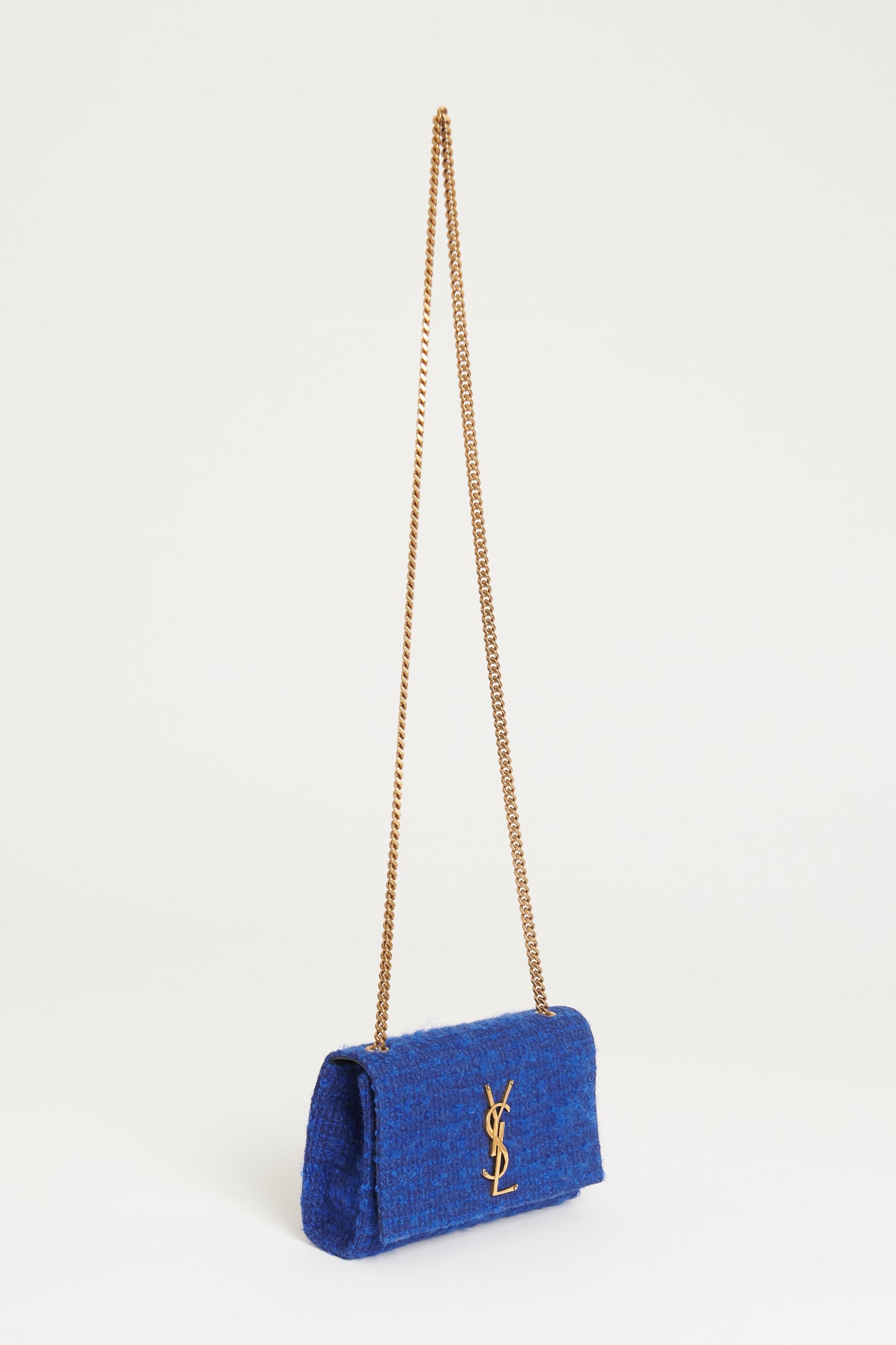 2021 Indigo Blue Tweed Preowned Kate Crossbody Bag