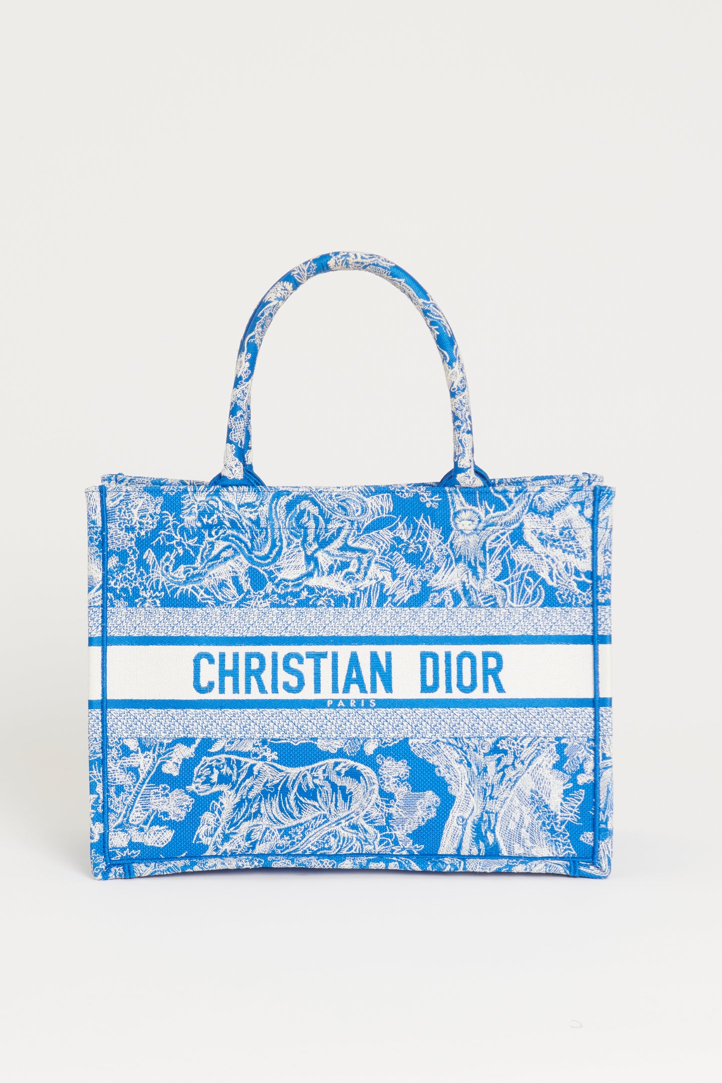 2022 Blue & White Canvas Preowned Book Tote