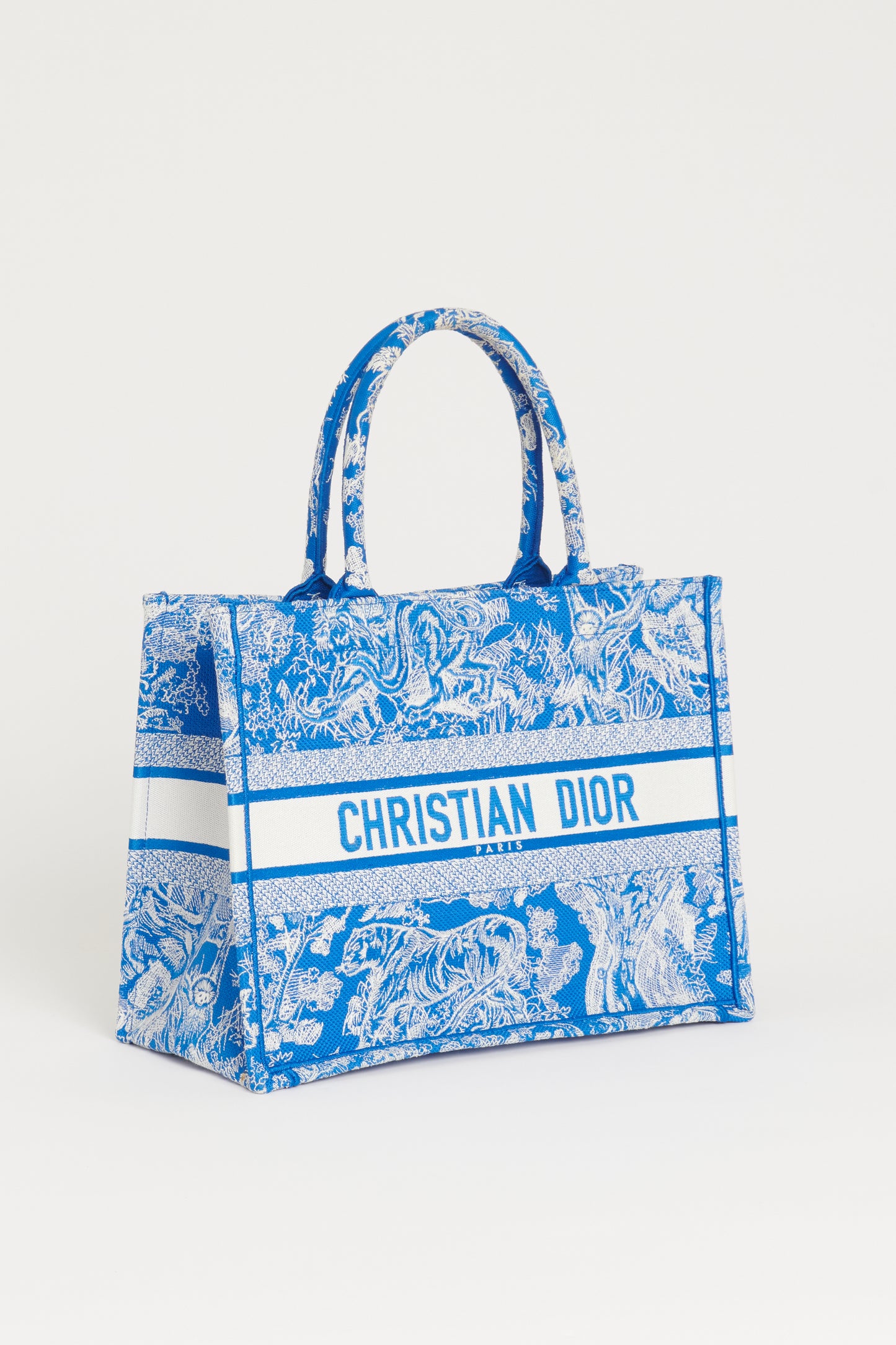 2022 Blue & White Canvas Preowned Book Tote