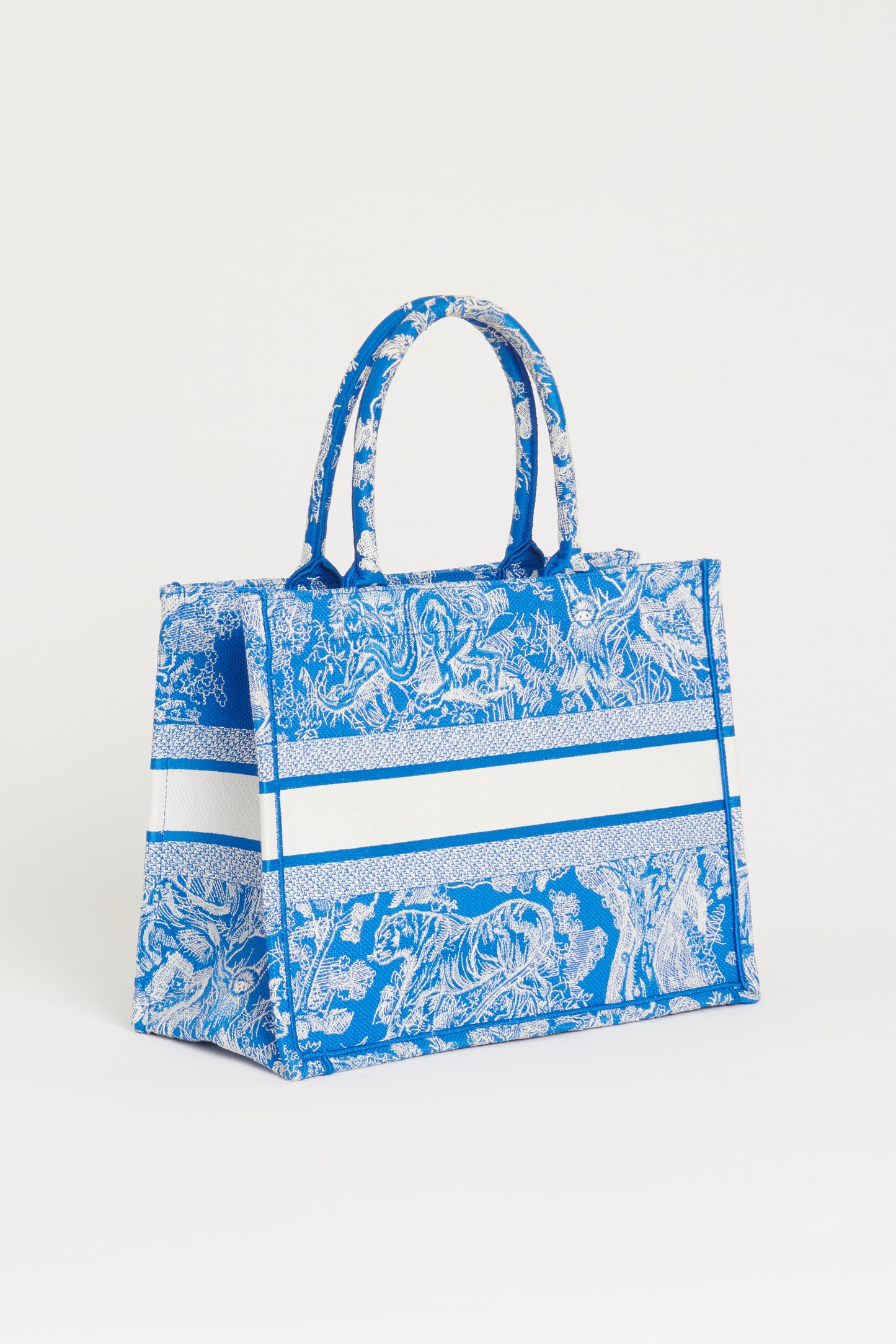 2022 Blue & White Canvas Preowned Book Tote