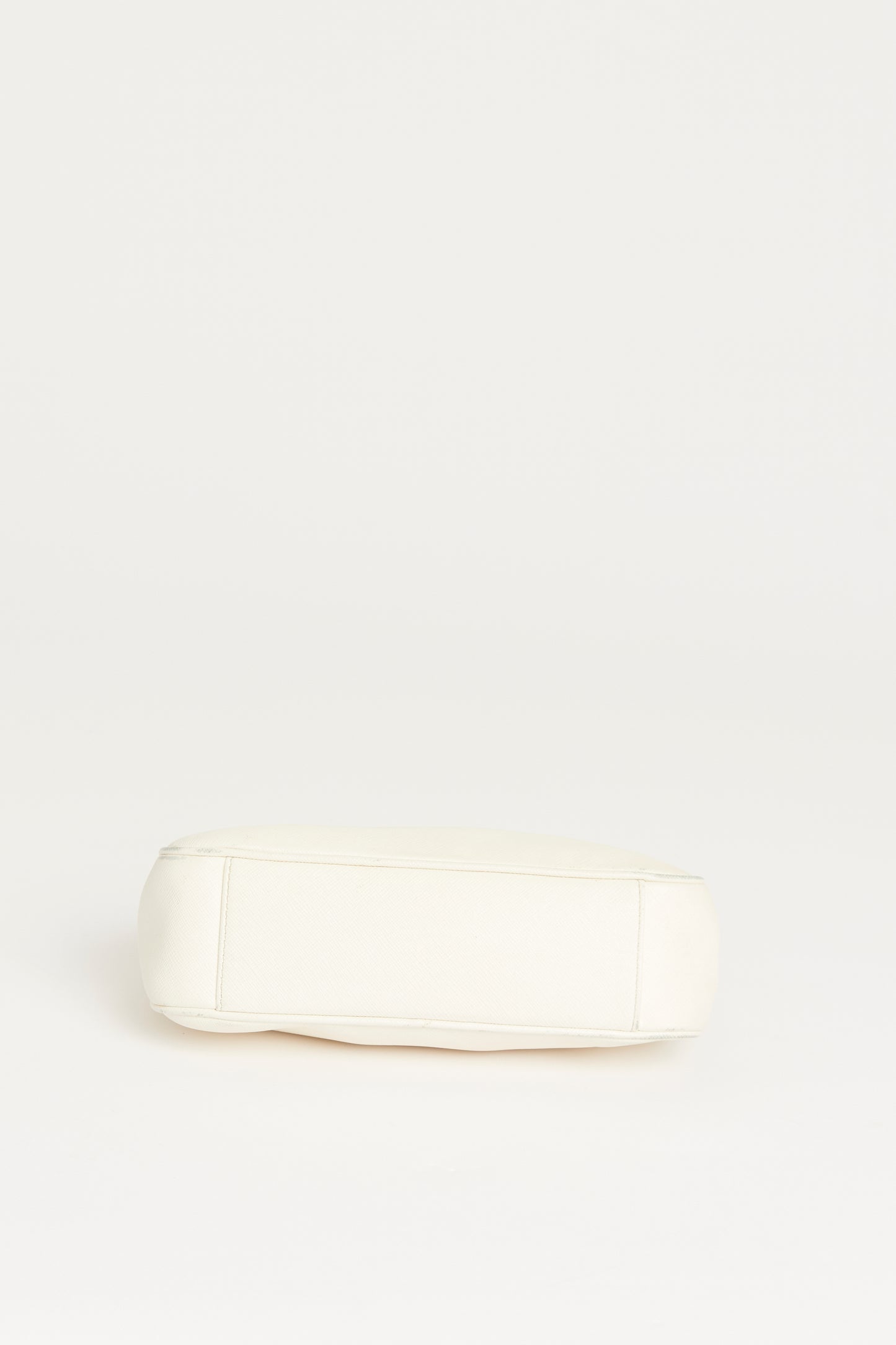 Cream Saffiano Leather Preowned Mini Hobo Bag