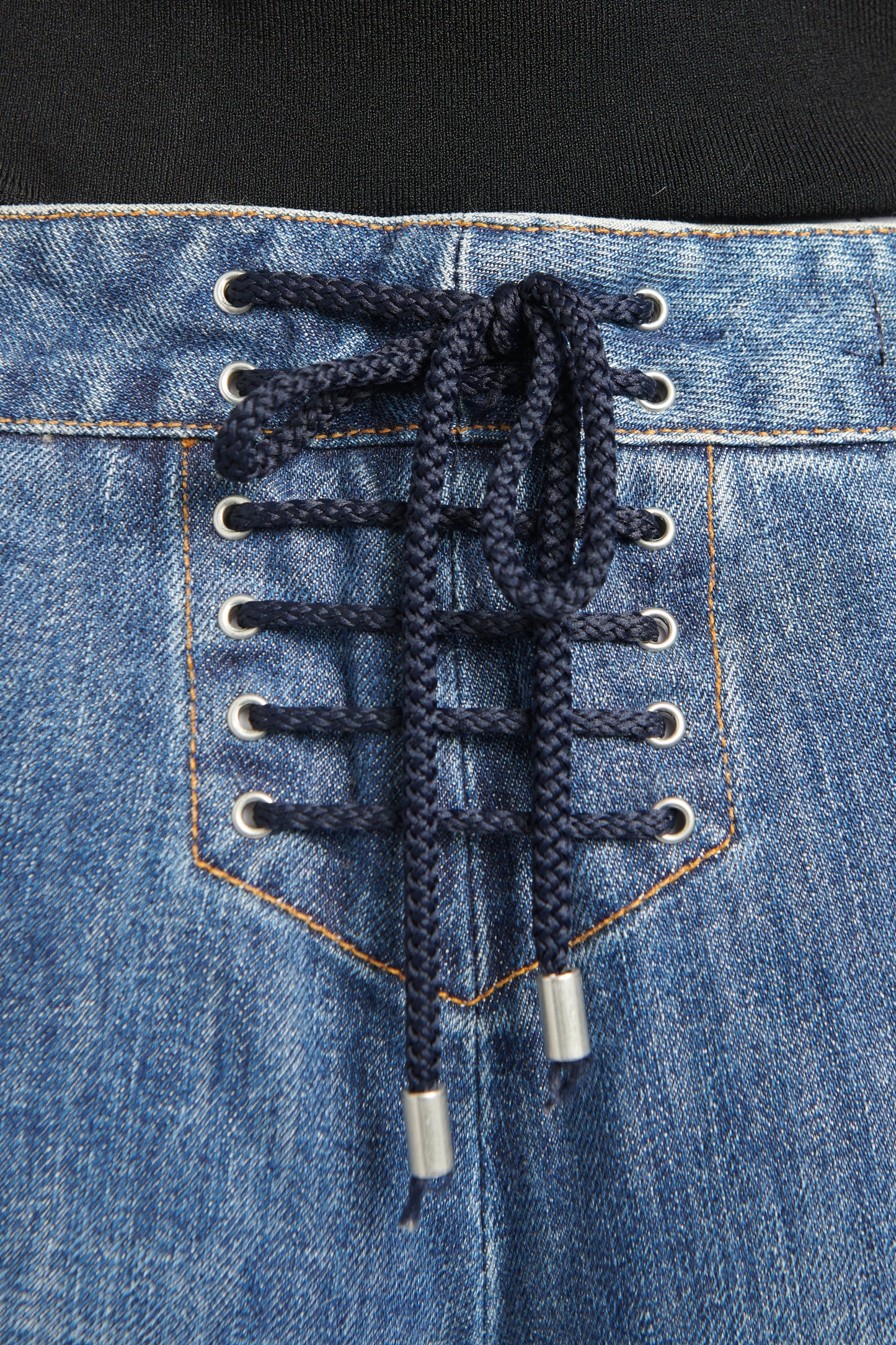 Blue Denim Horizontal Button Preowned Jeans