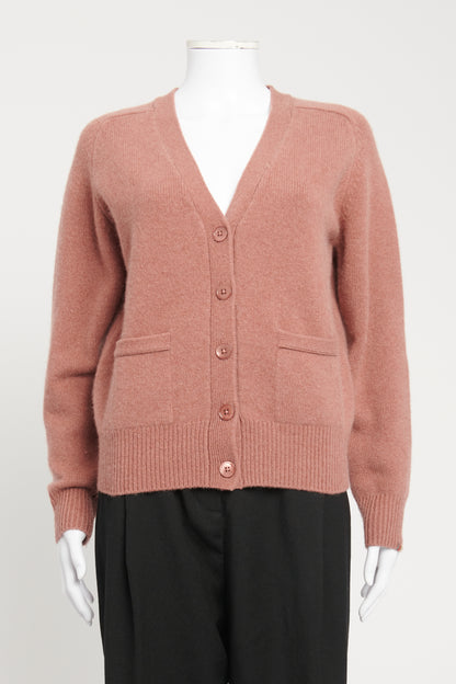 Dusty Pink Preowned V Neck Cardigan