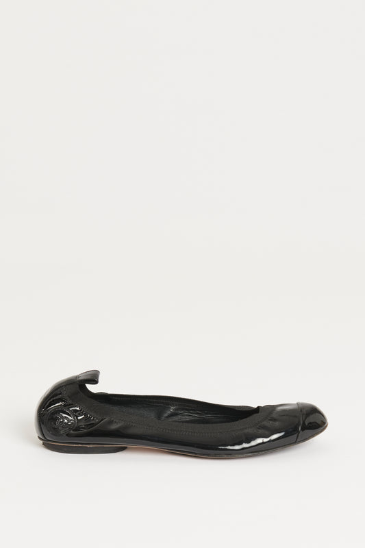 Black Patent Preowned Ballet Flats